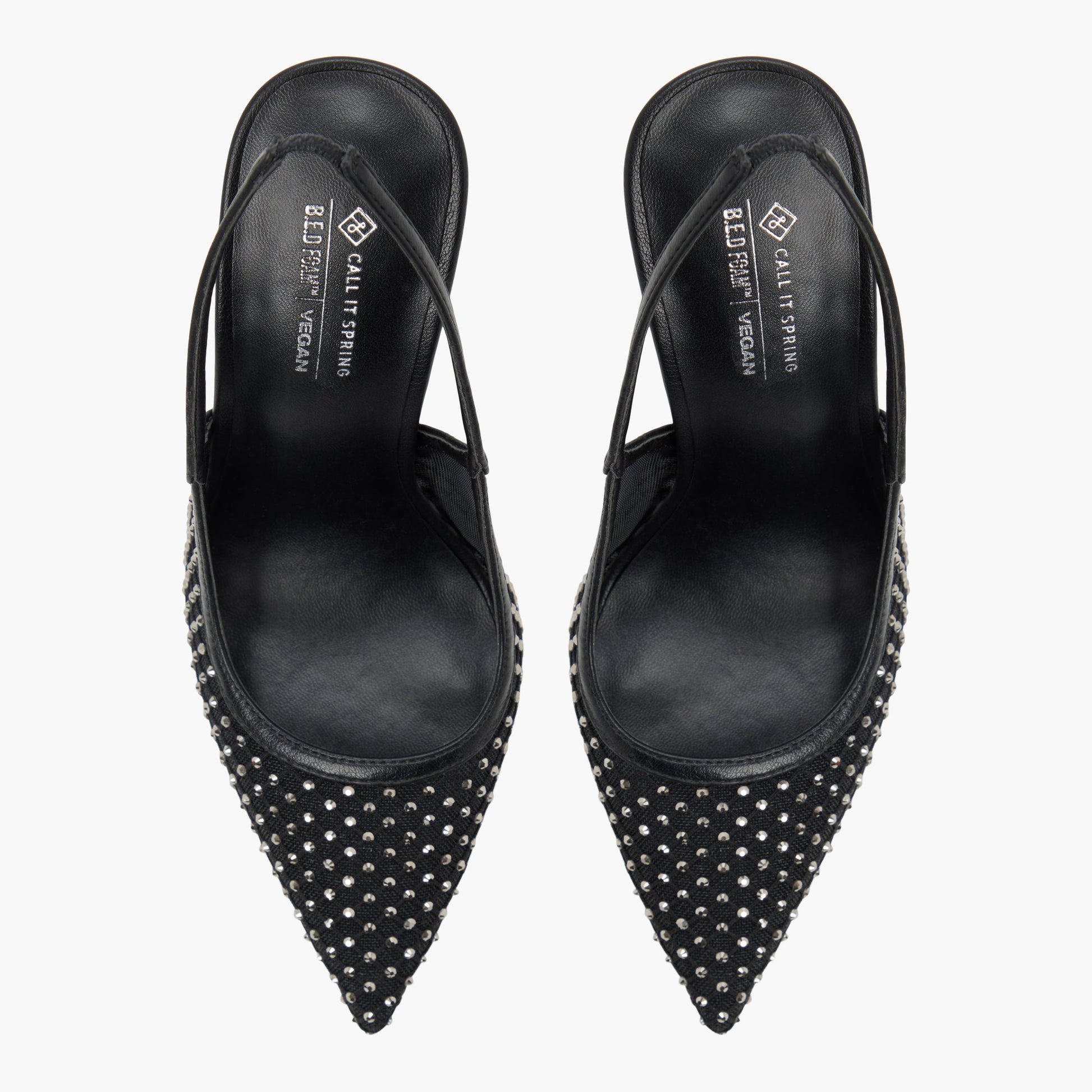 Top-down view of the Open black Azita Slingback High Heels