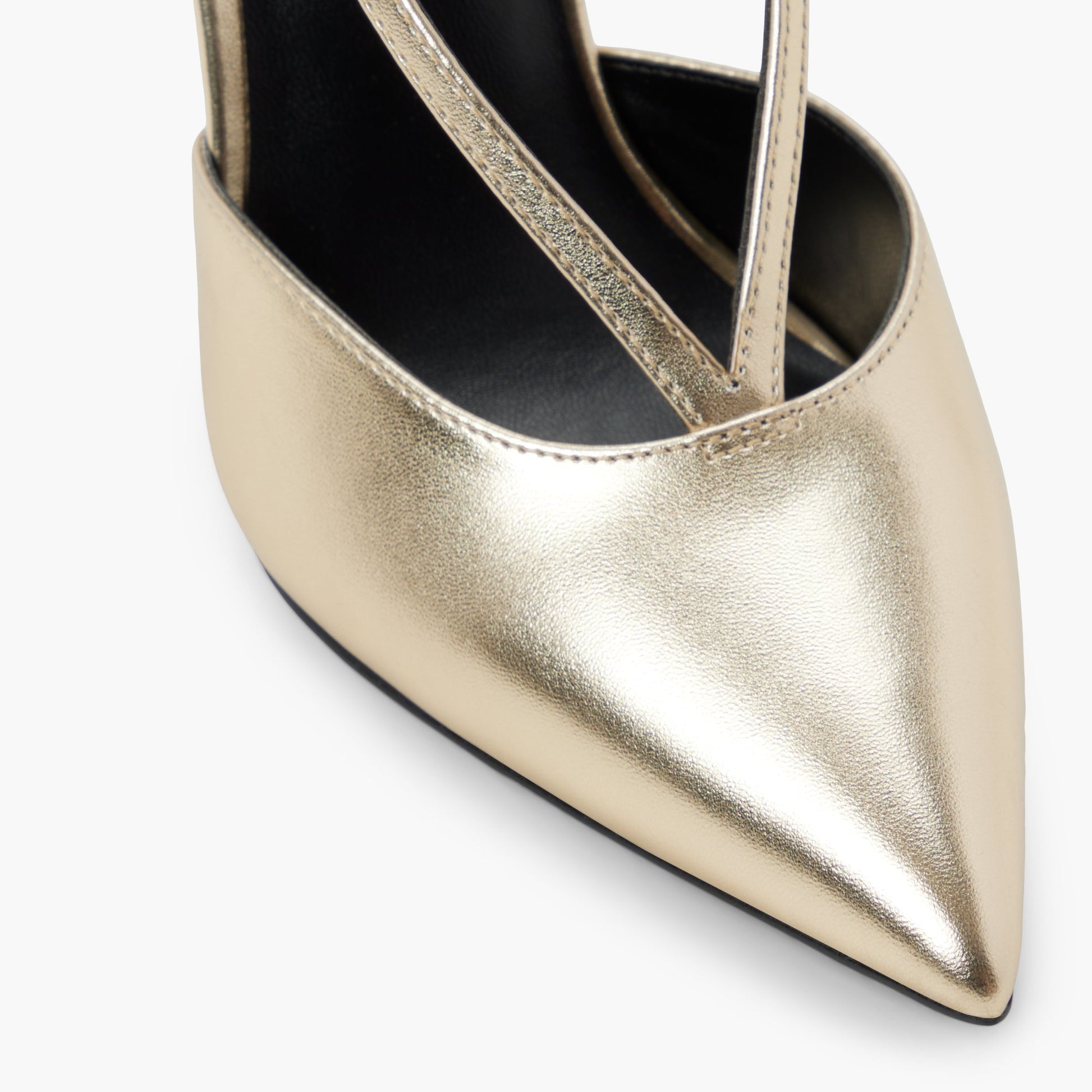 Close-up of the Gold Vittoriaa Strappy High-Heeled Sandals