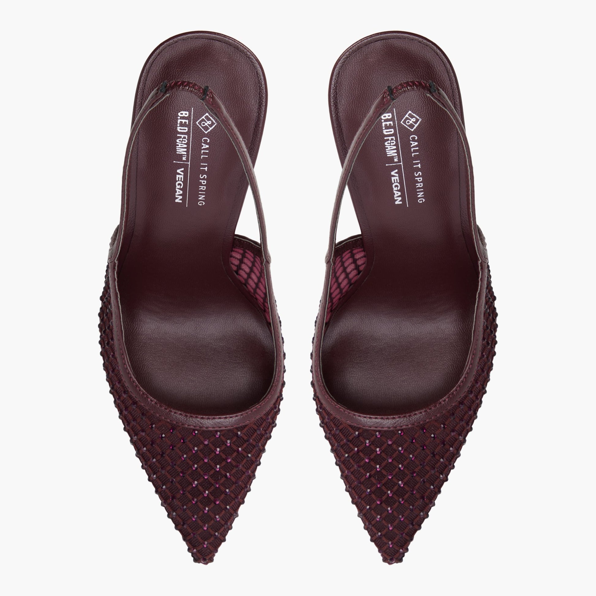 Top-down view of the Bordo Azita Slingback High Heels