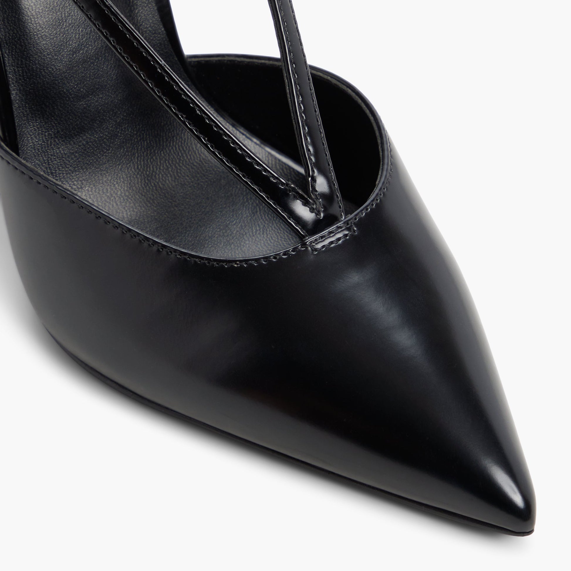 Close-up of the Black Vittoriaa Strappy High-Heeled Sandals