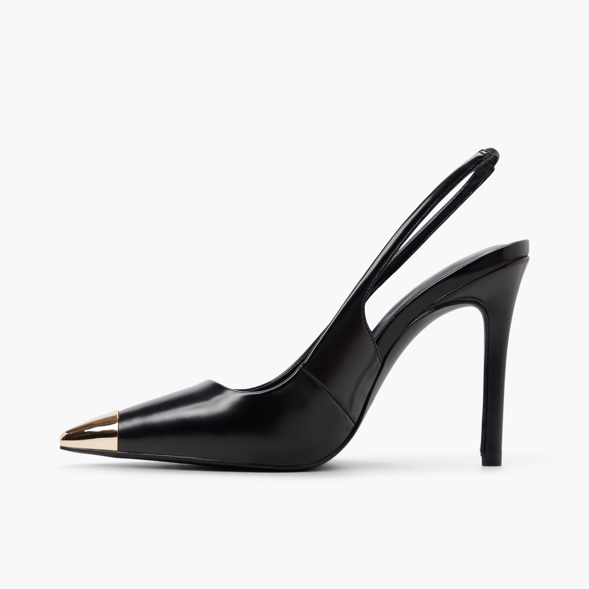 Side view of Black Giuliaa Slingback High Heels