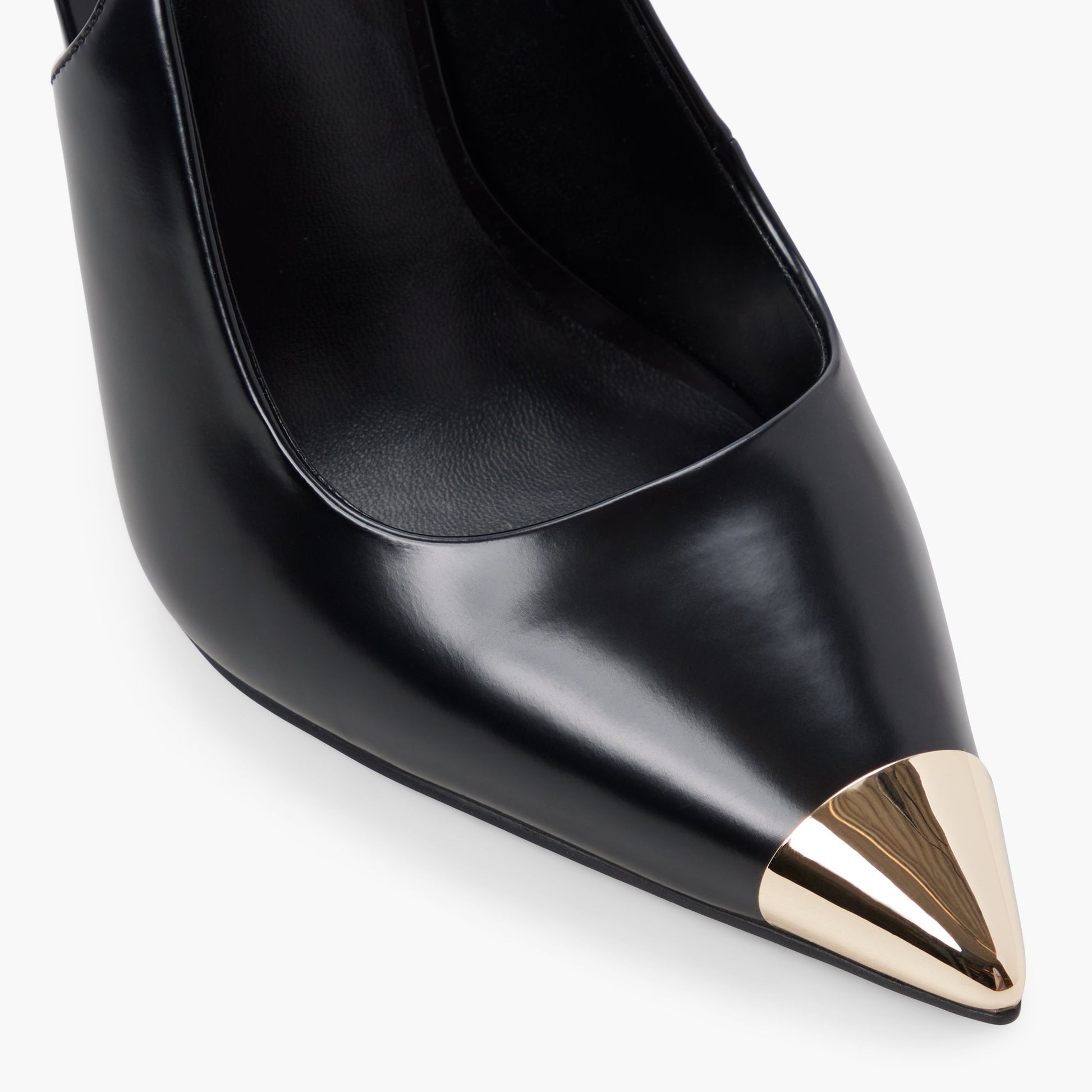 Close-up of the Black Giuliaa Slingback High Heels