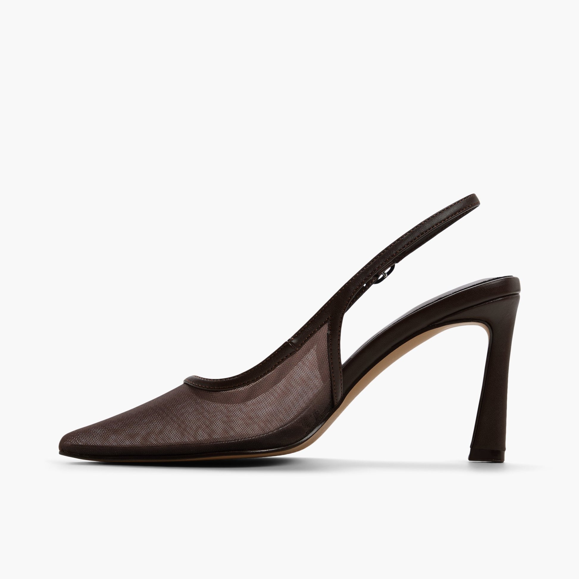 Side view of Other Brown Chiicago Slingback High Heels
