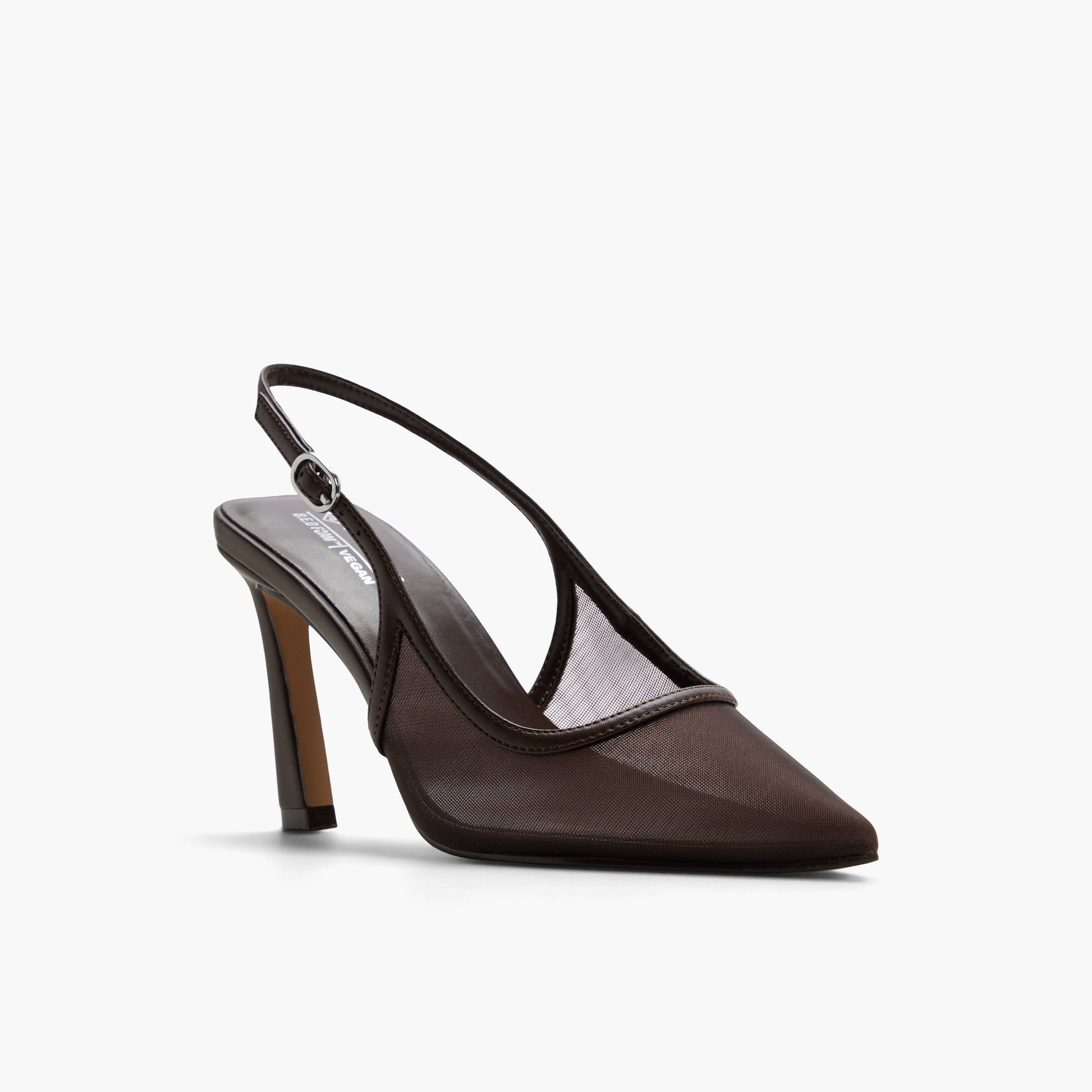 Three-quarter angle of Other Brown Chiicago Slingback High Heels's front side