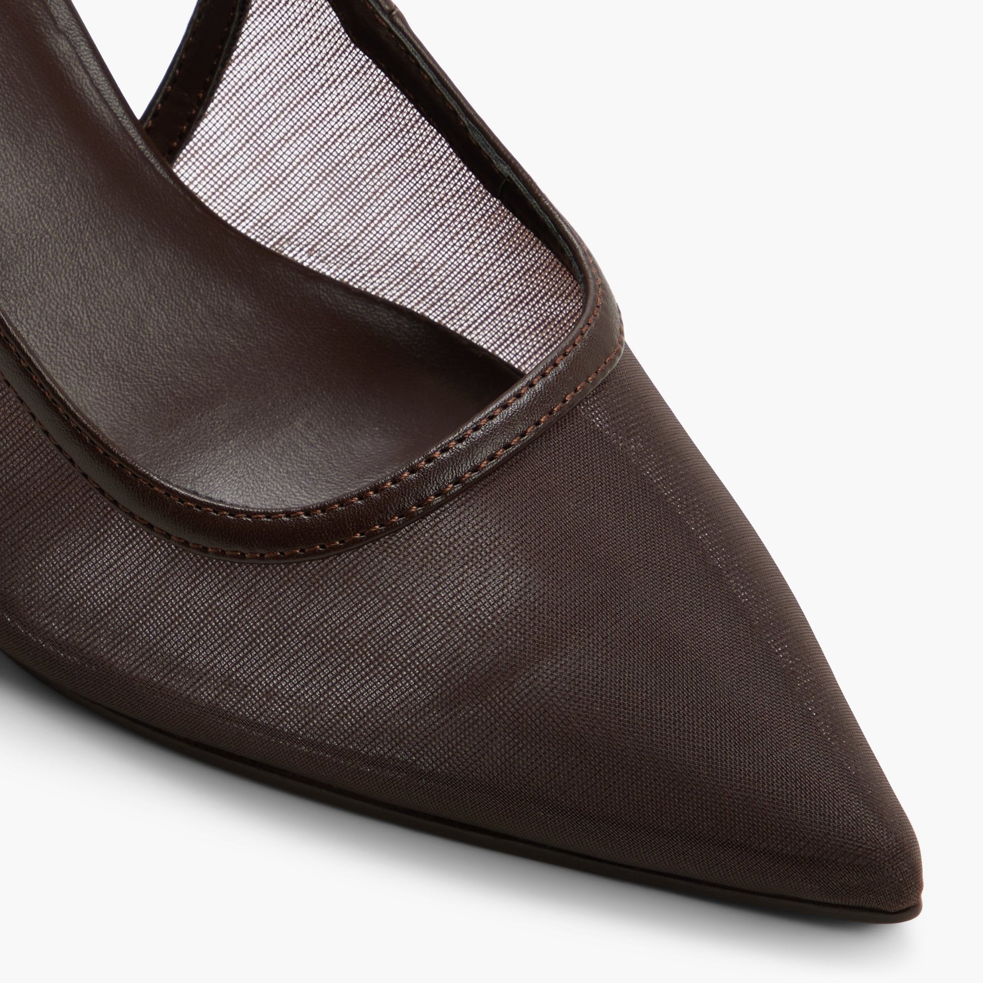 Close-up of the Other Brown Chiicago Slingback High Heels