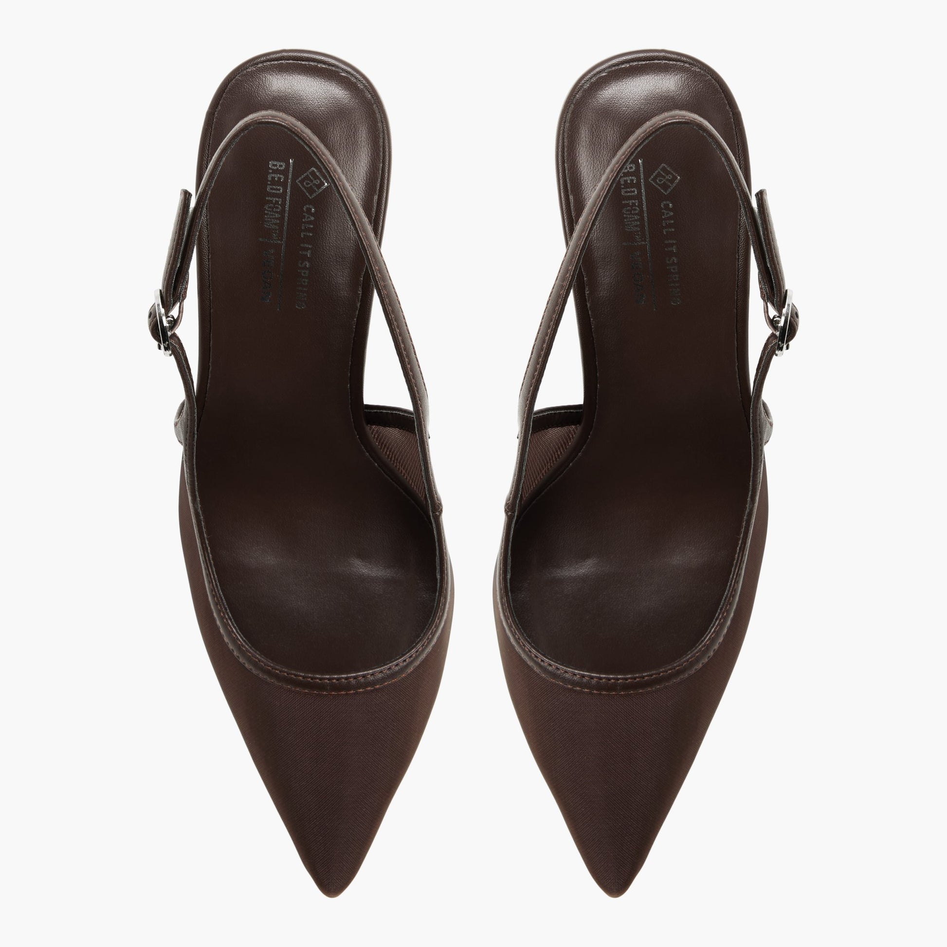 Top-down view of the Other Brown Chiicago Slingback High Heels