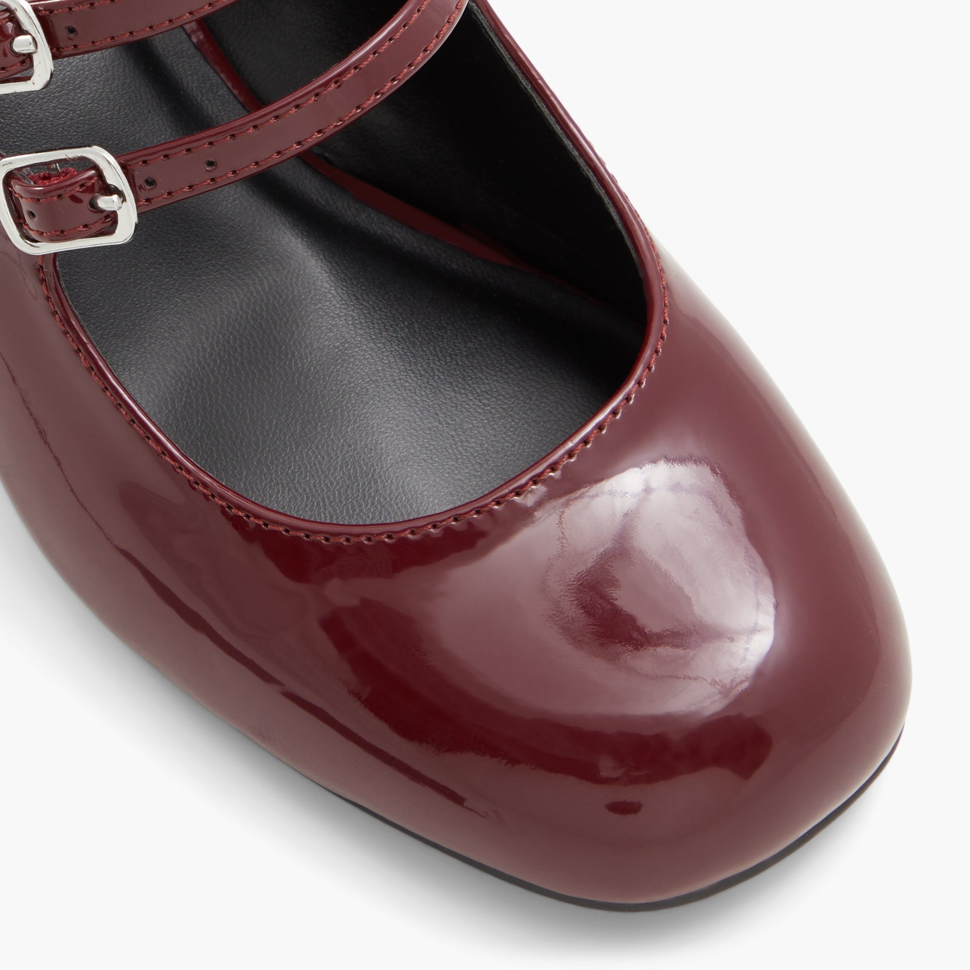 Close-up of the Bordo Ruubyy Block Heel Mary Janes