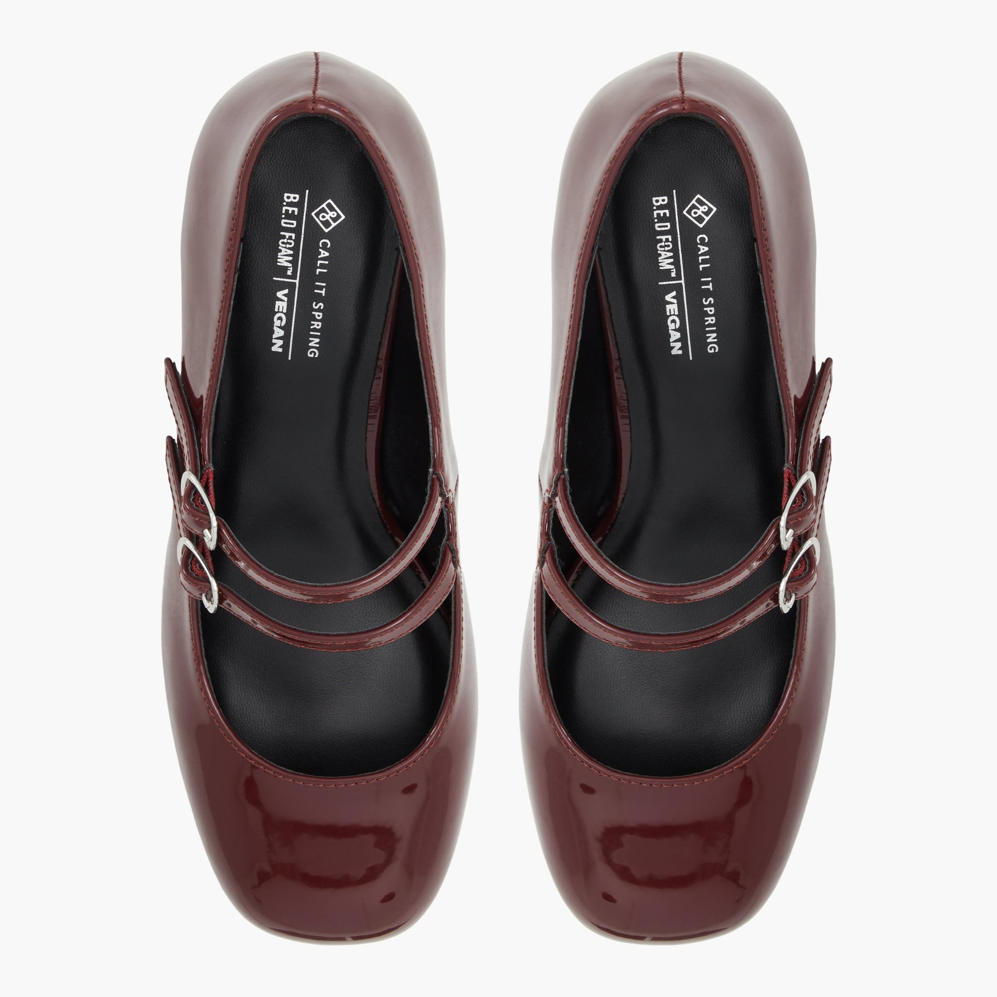 Top-down view of the Bordo Ruubyy Block Heel Mary Janes
