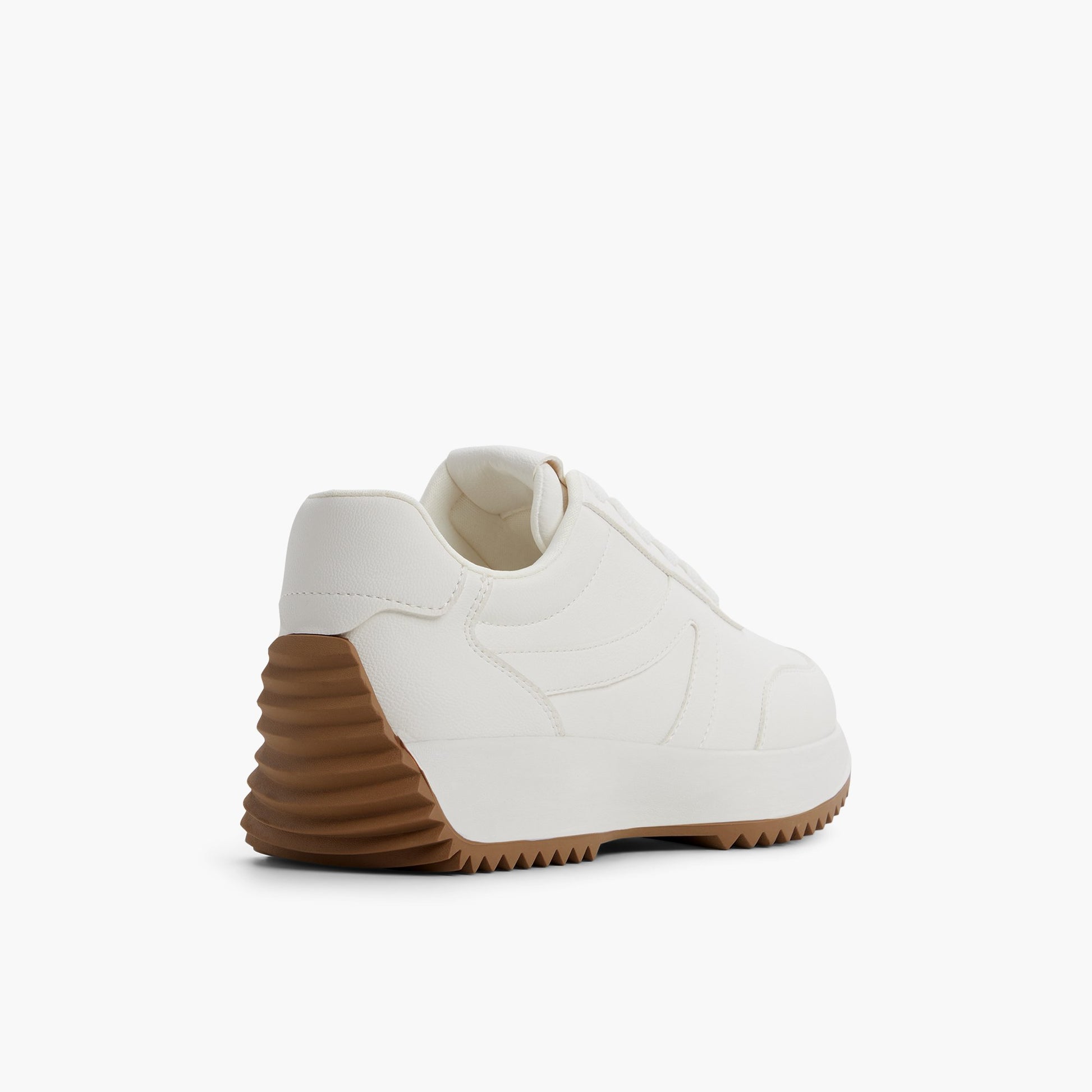 Three-quarter angle of White Daniie Low-Top Sneakers's back side