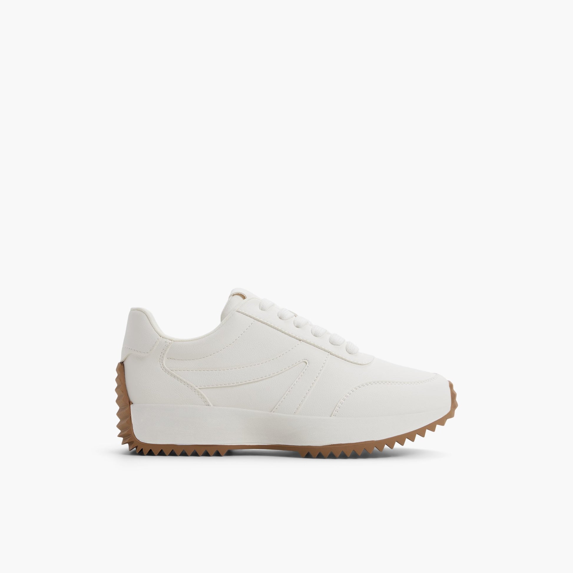 Main View of White Daniie Low-Top Sneakers for Womens