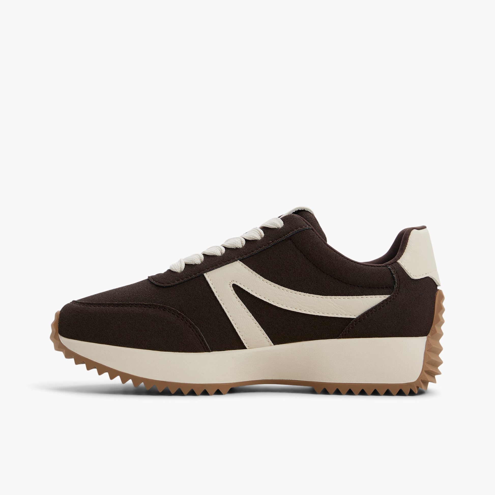 Side view of Dark brown Daniie Low-Top Sneakers