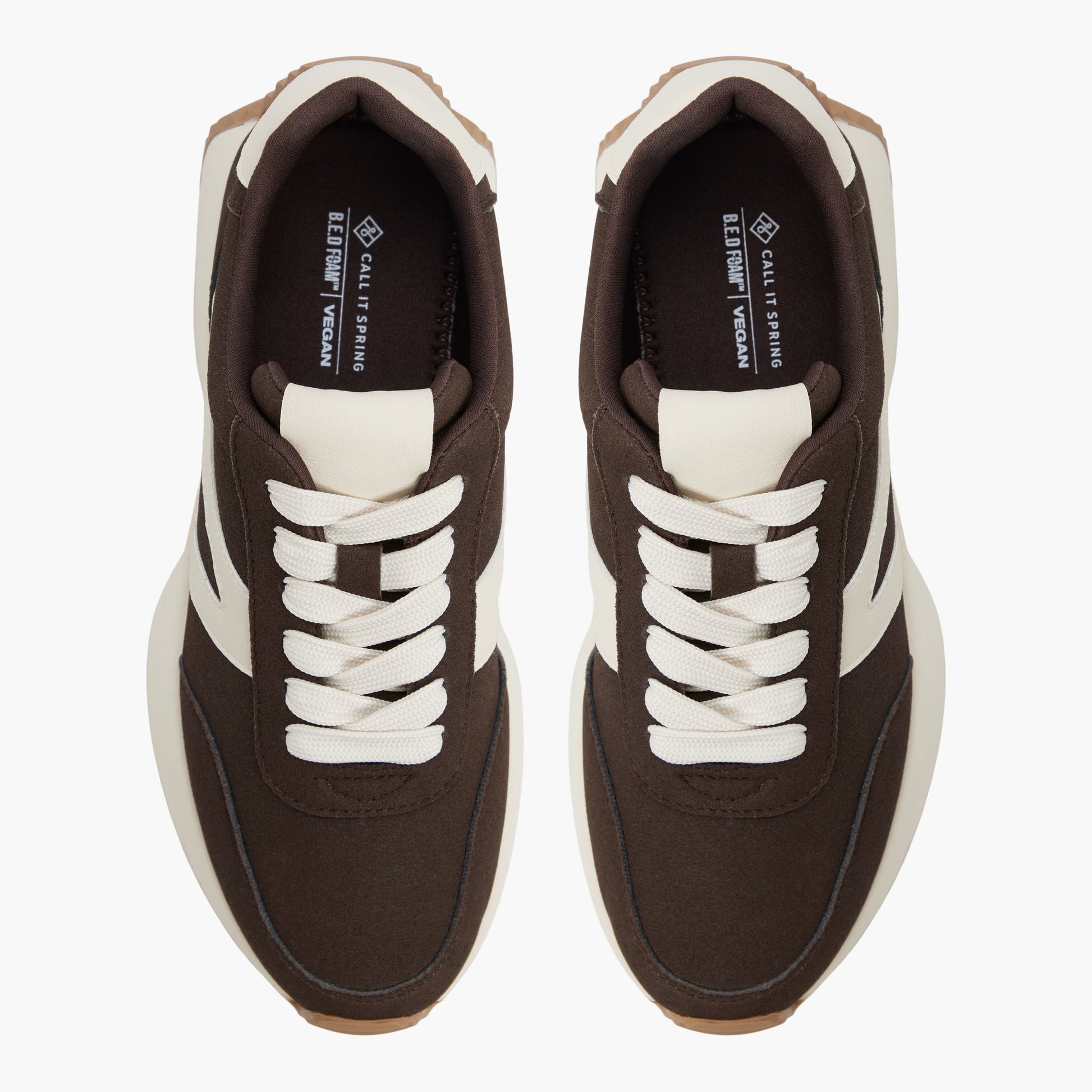 Top-down view of the Dark brown Daniie Low-Top Sneakers
