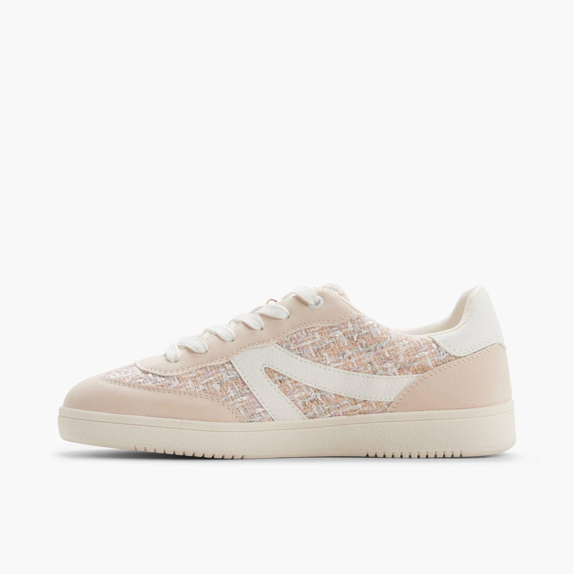 Side view of Pink overflow Solae Sneakers