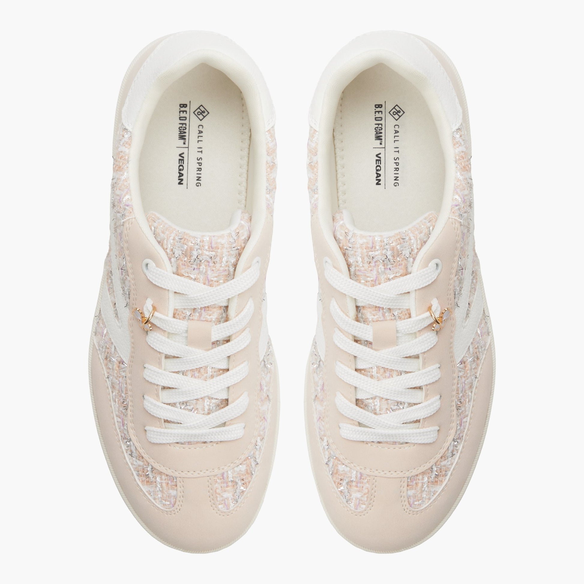 Top-down view of the Pink overflow Solae Sneakers