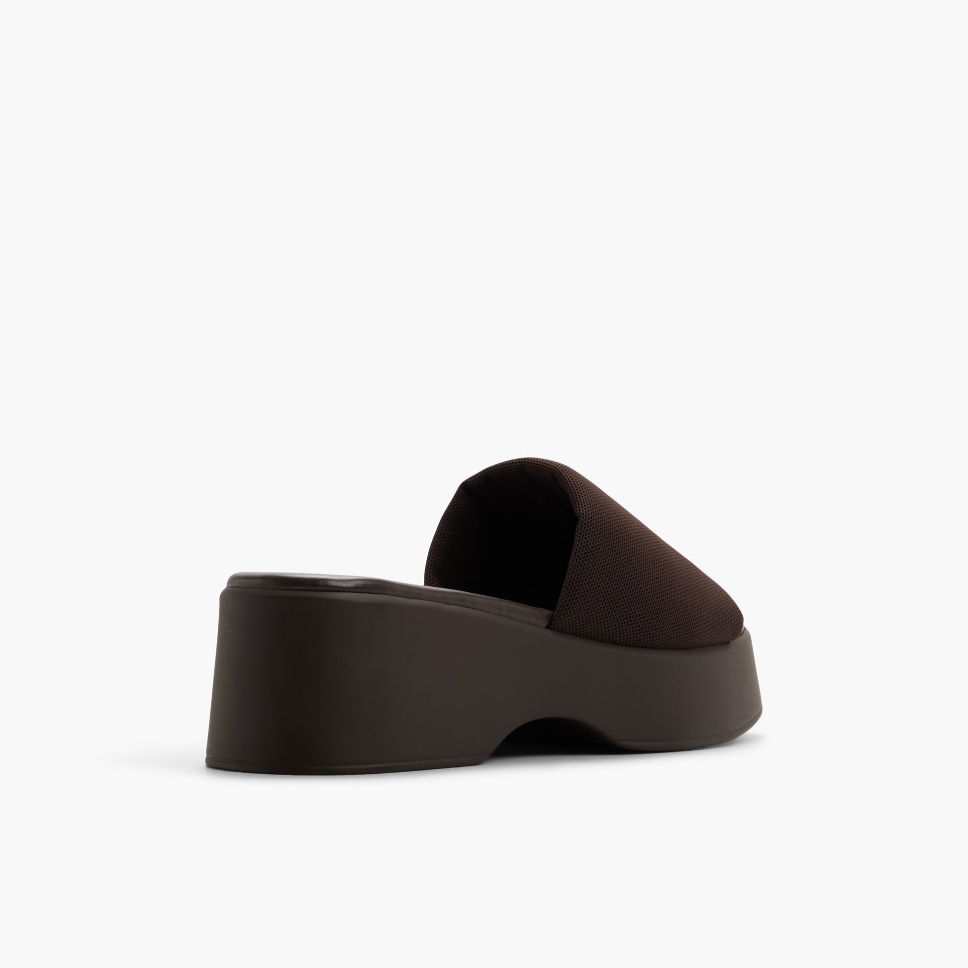 Three-quarter angle of Dark brown Noemii Wedge Mules's back side