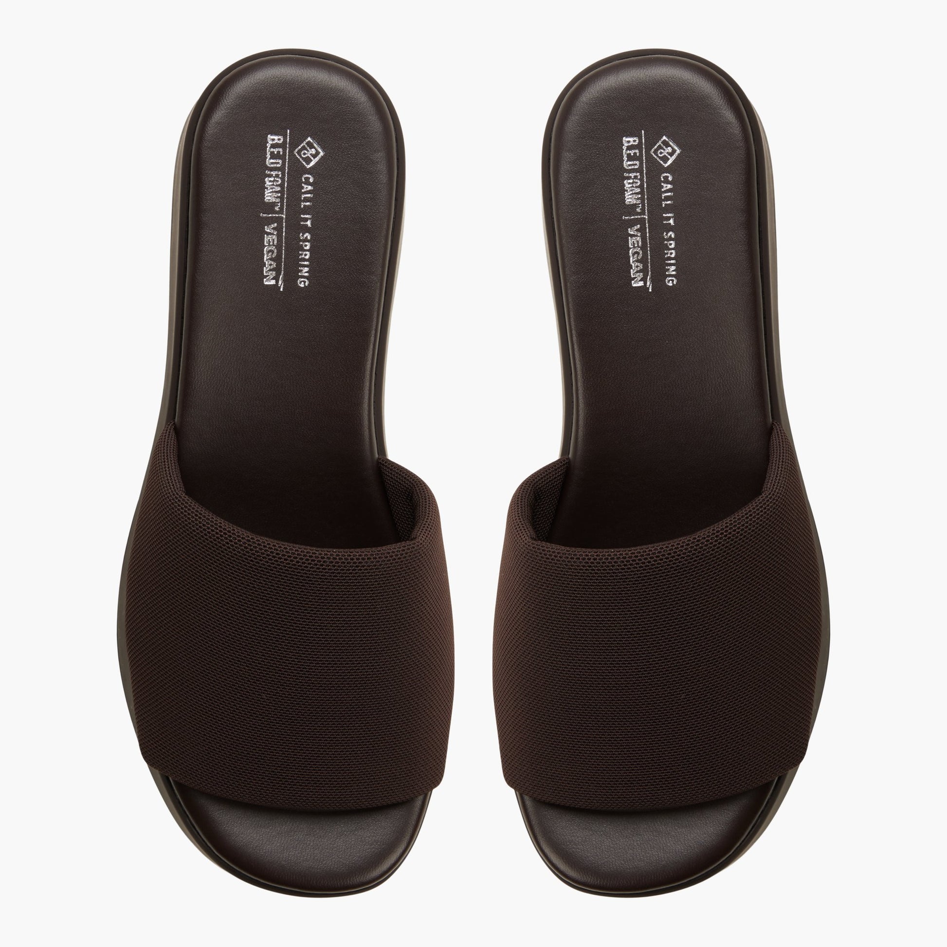 Top-down view of the Dark brown Noemii Wedge Mules