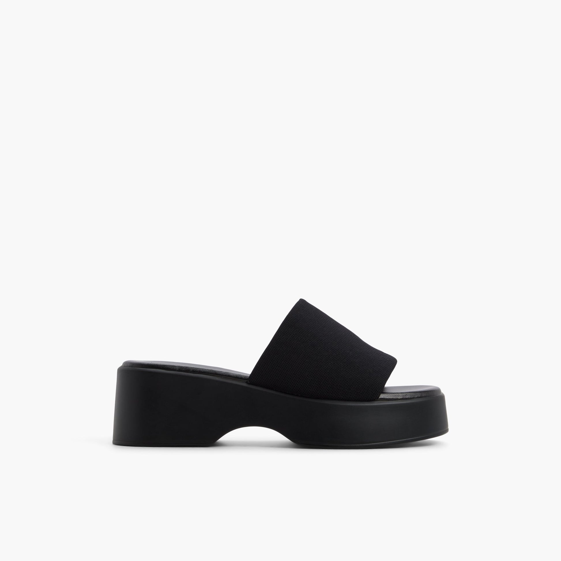 Main View of Open black Noemii Wedge Mules for Womens