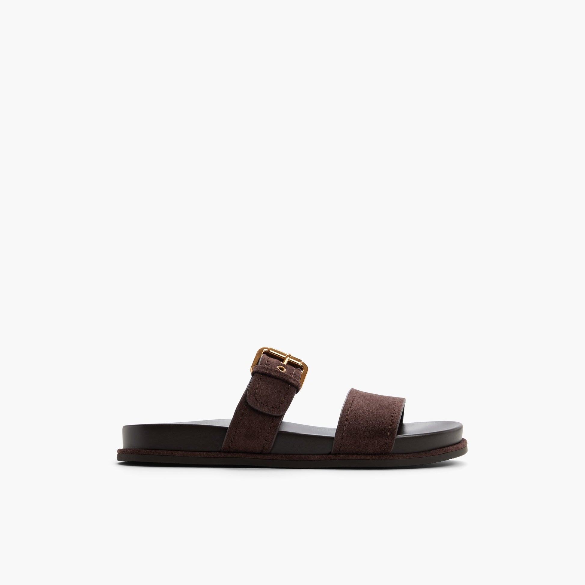 Main View of Dark brown Catanya Slides for Womens