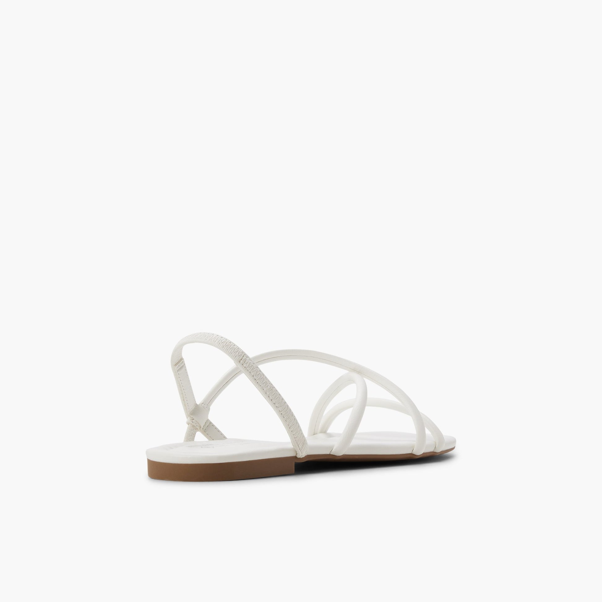 Three-quarter angle of White Viira Strappy Sandals's back side