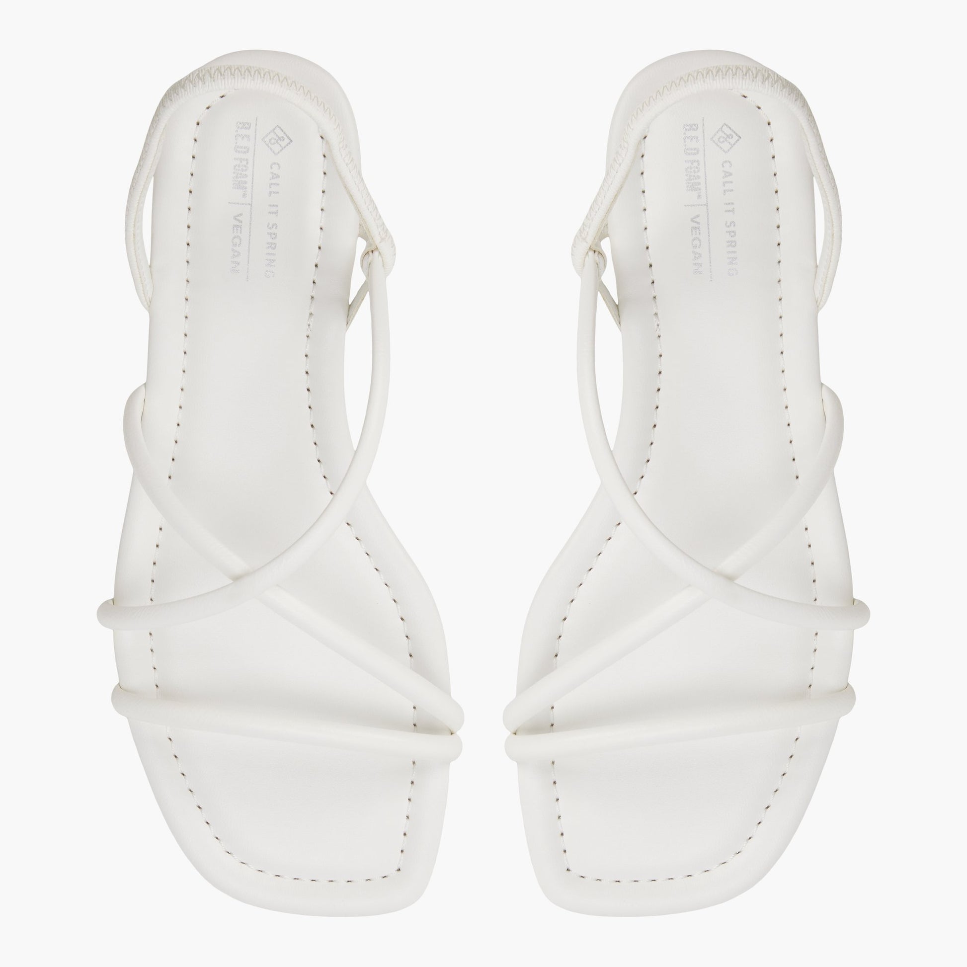 Top-down view of the White Viira Strappy Sandals