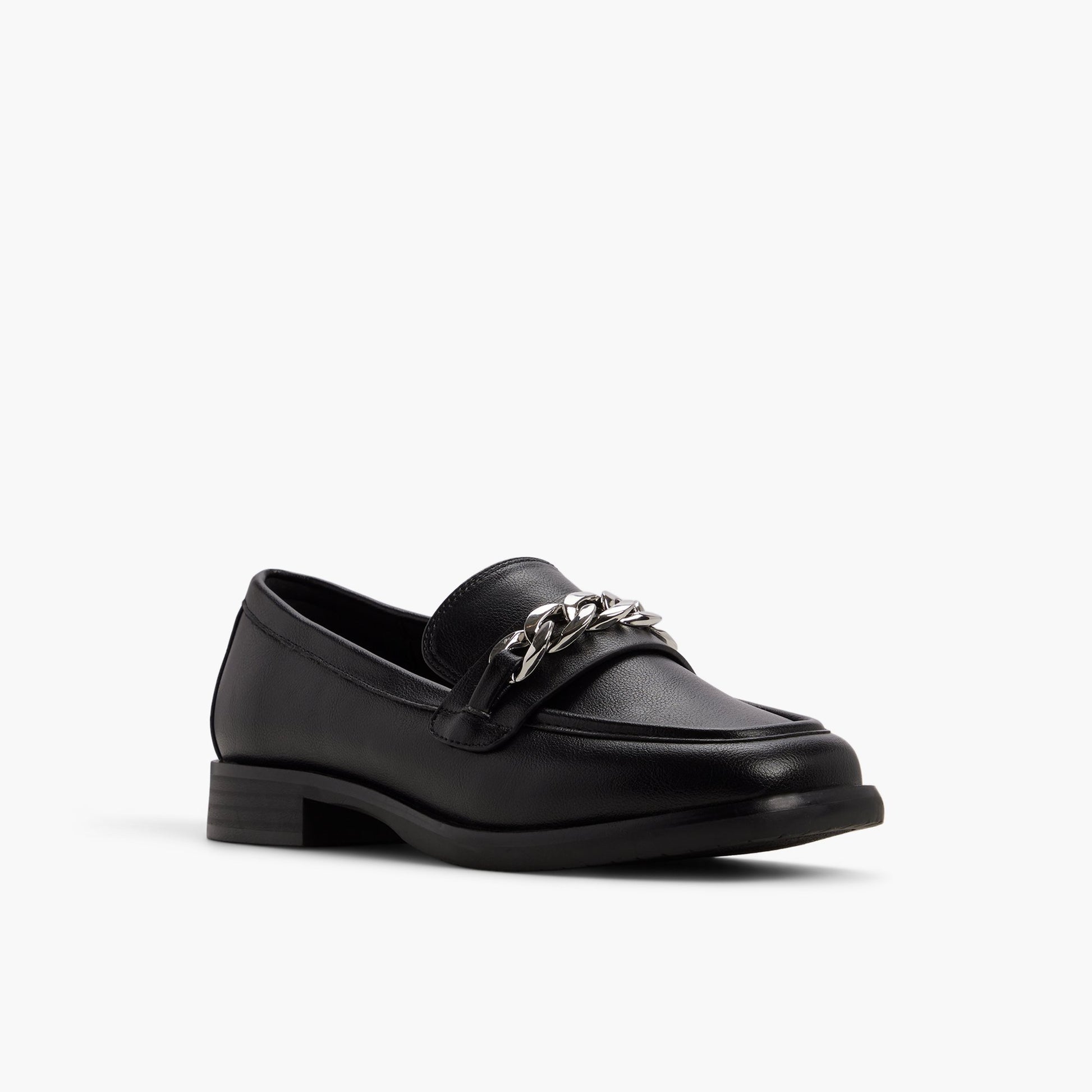 Three-quarter angle of Black Greysin Loafers's front side