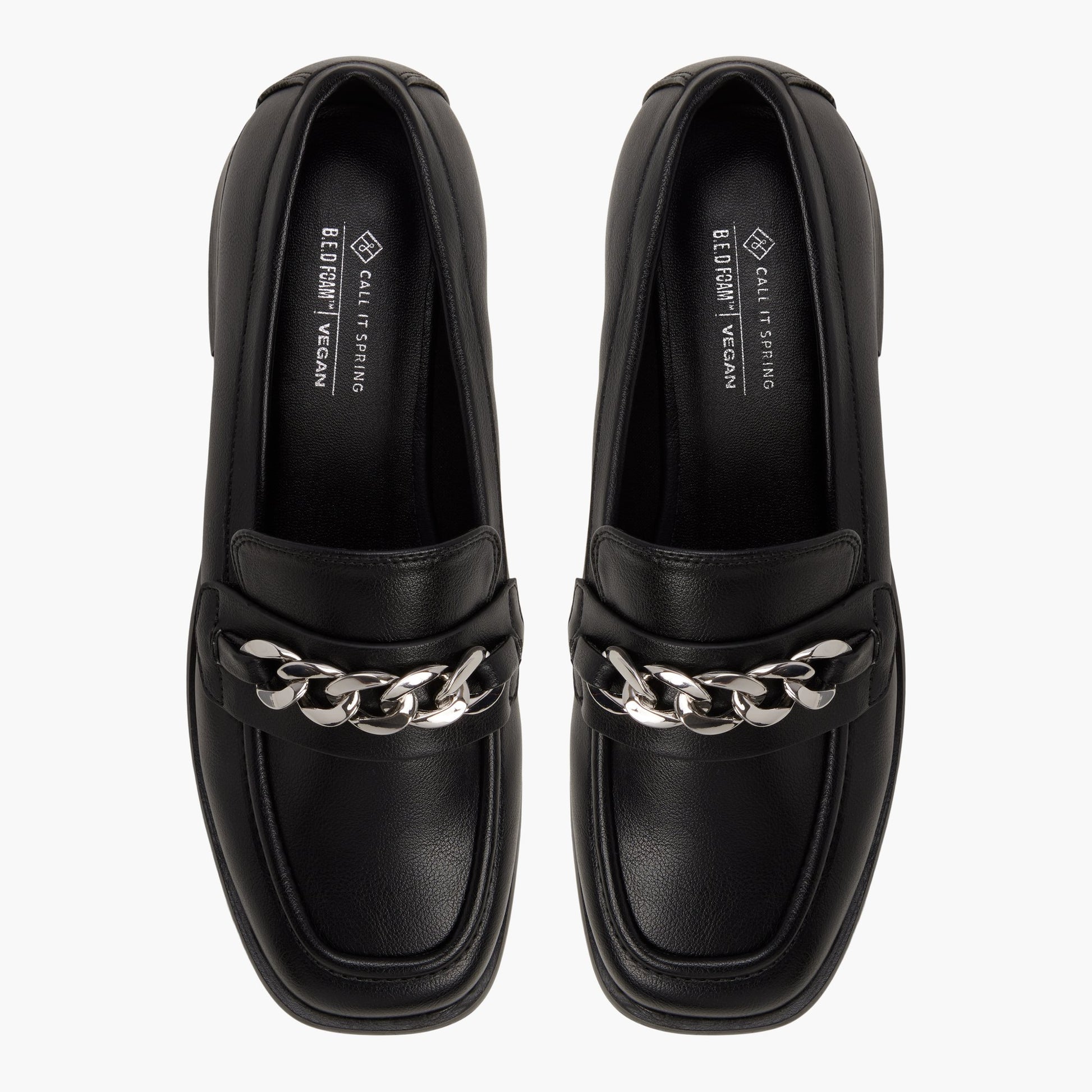 Top-down view of the Black Greysin Loafers