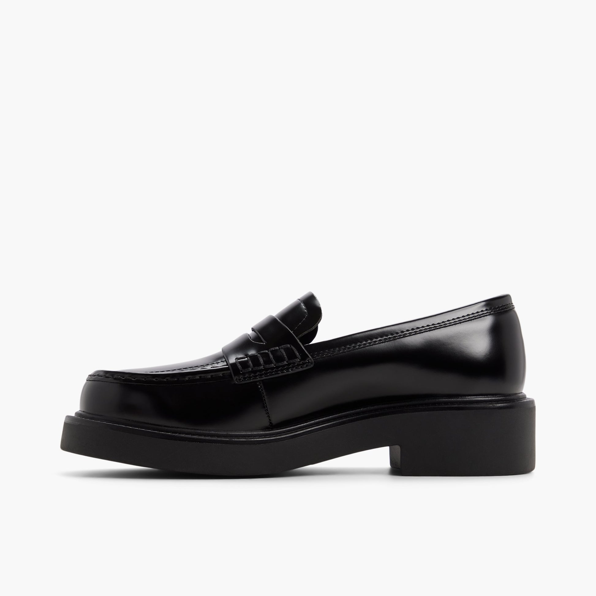 Side view of Black Vallie Loafers