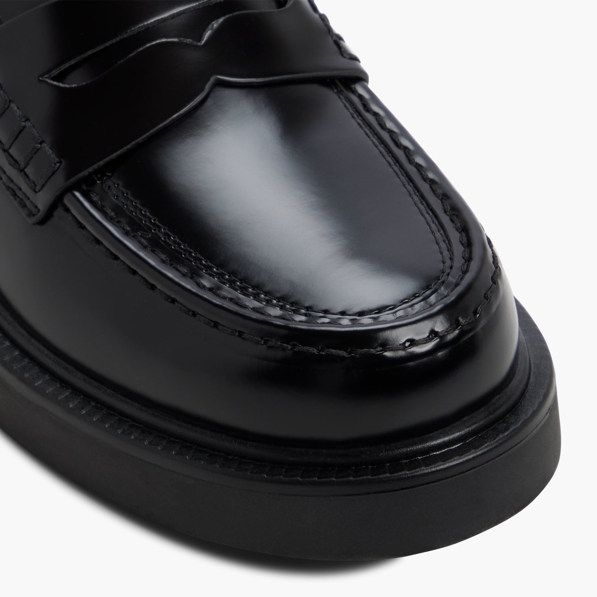 Close-up of the Black Vallie Loafers