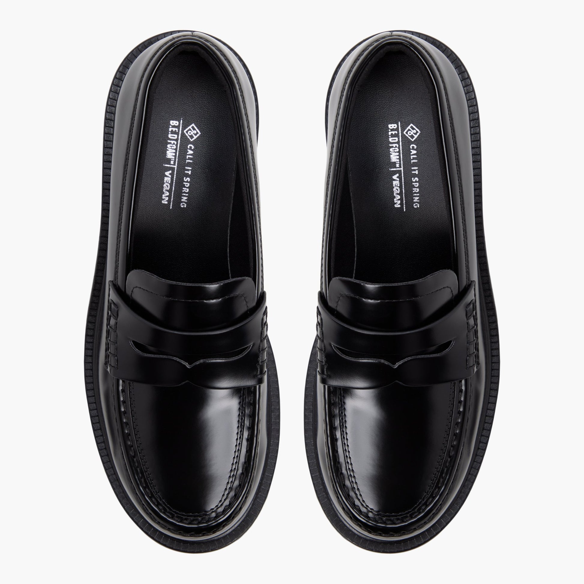 Top-down view of the Black Vallie Loafers
