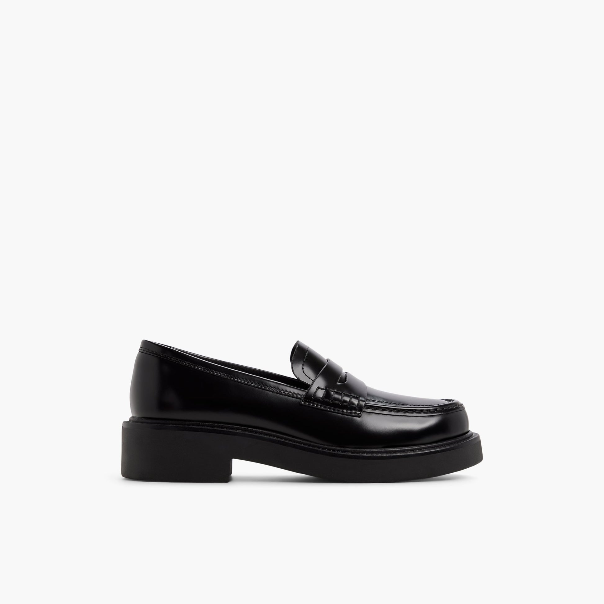 Main View of Black Vallie Loafers for Womens
