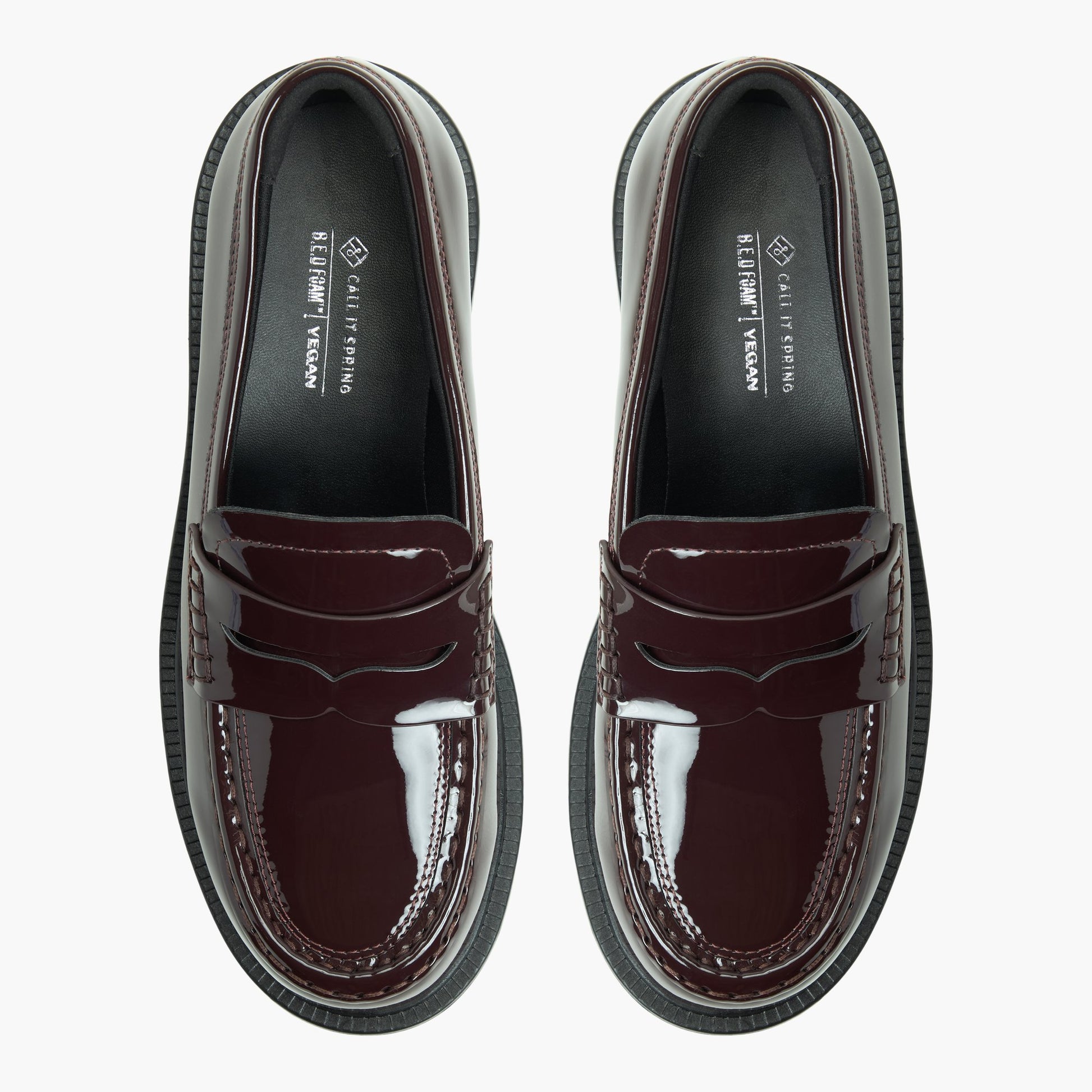 Top-down view of the Bordo Vallie Loafers