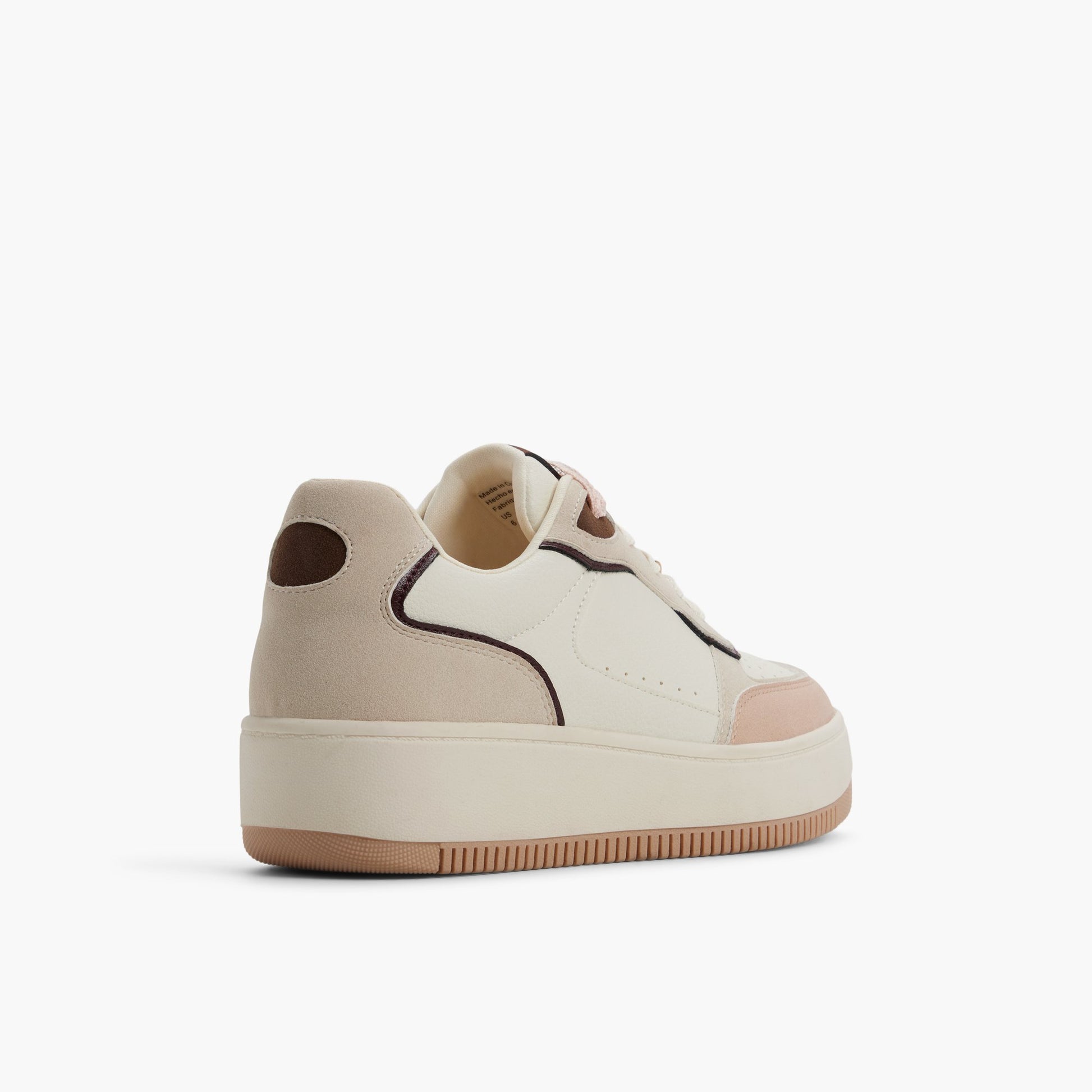 Three-quarter angle of Wht/lt pink Freshy Sneakers's back side