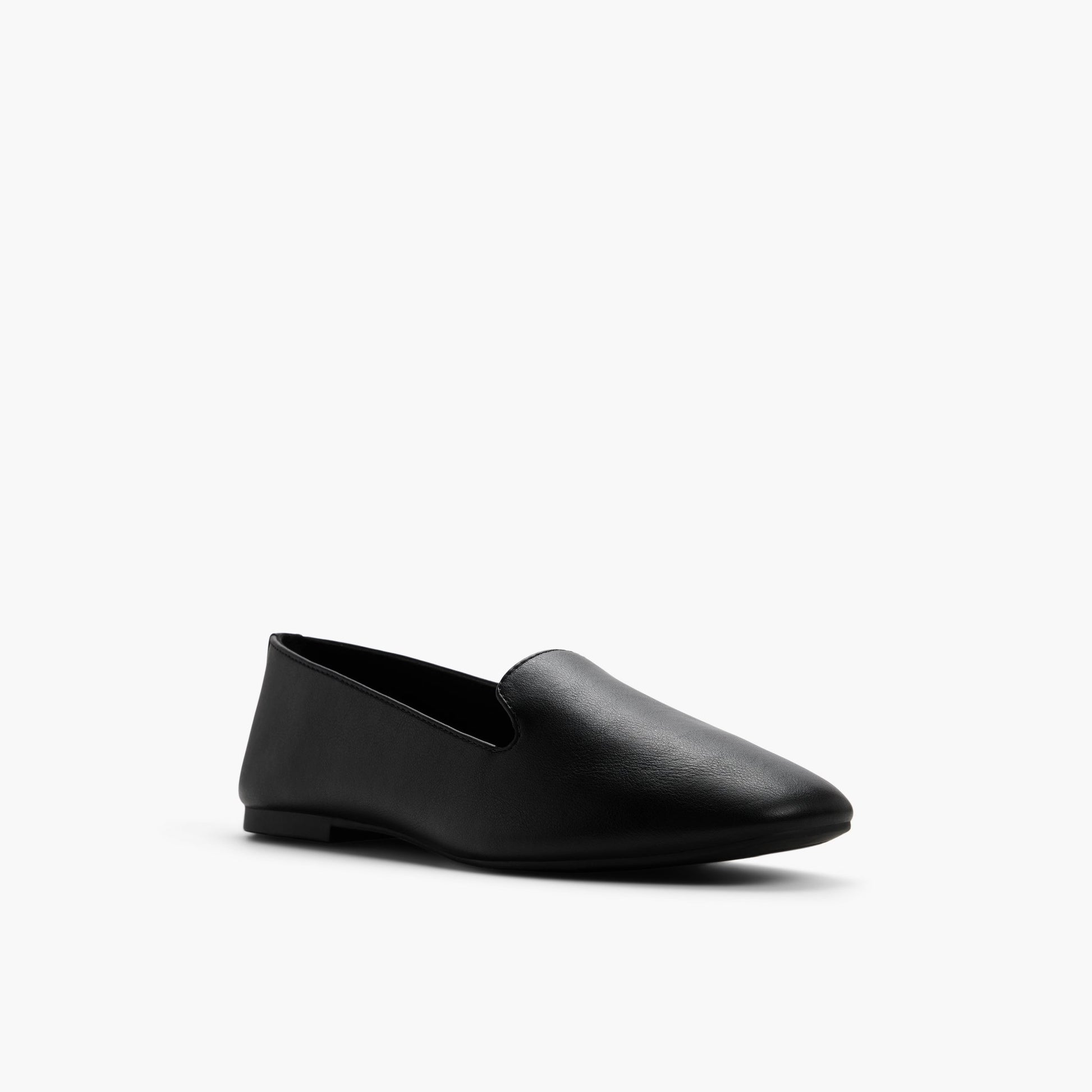Three-quarter angle of Black Elva Loafers's front side