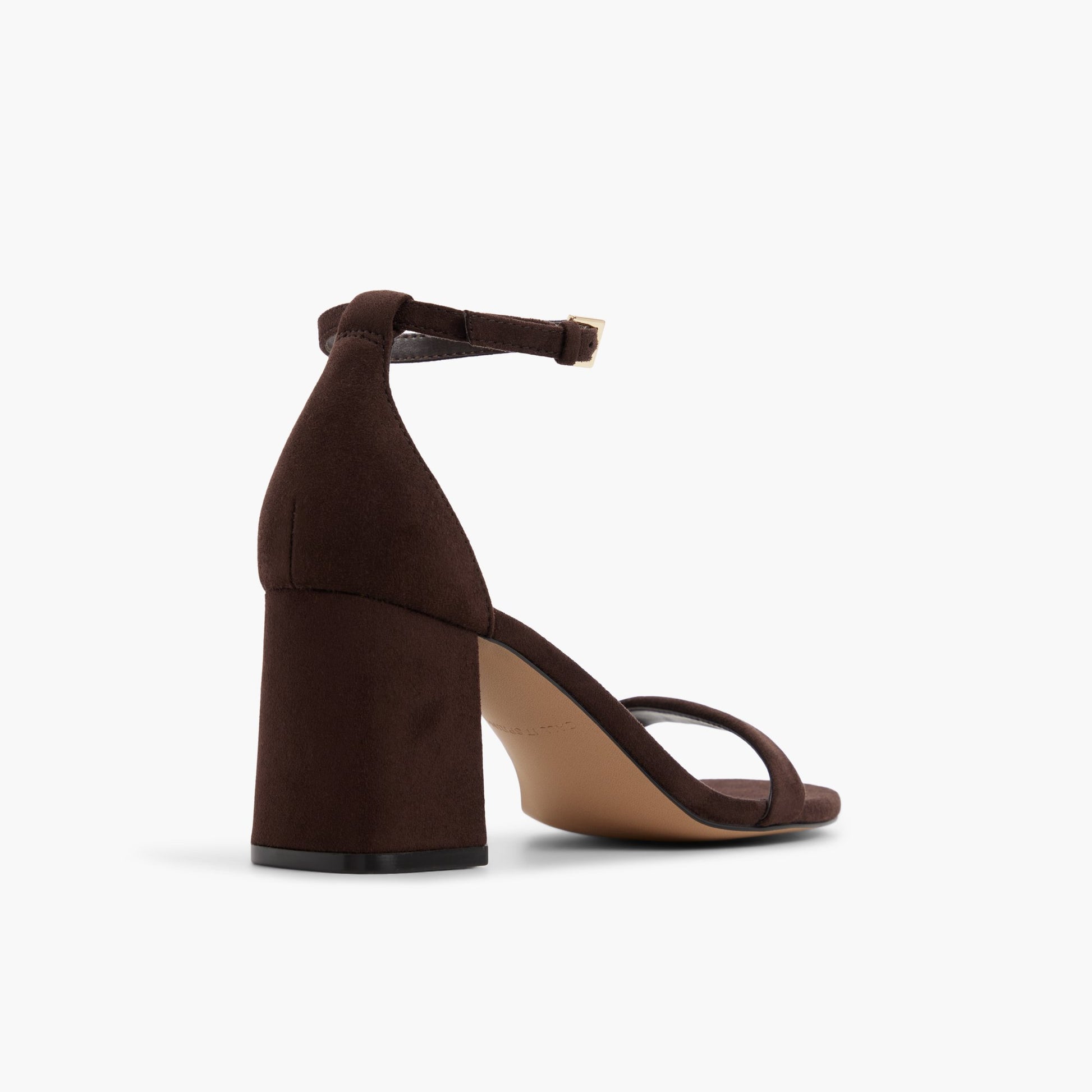 Three-quarter angle of Dark brown Elianaa Mid heel sandals's back side