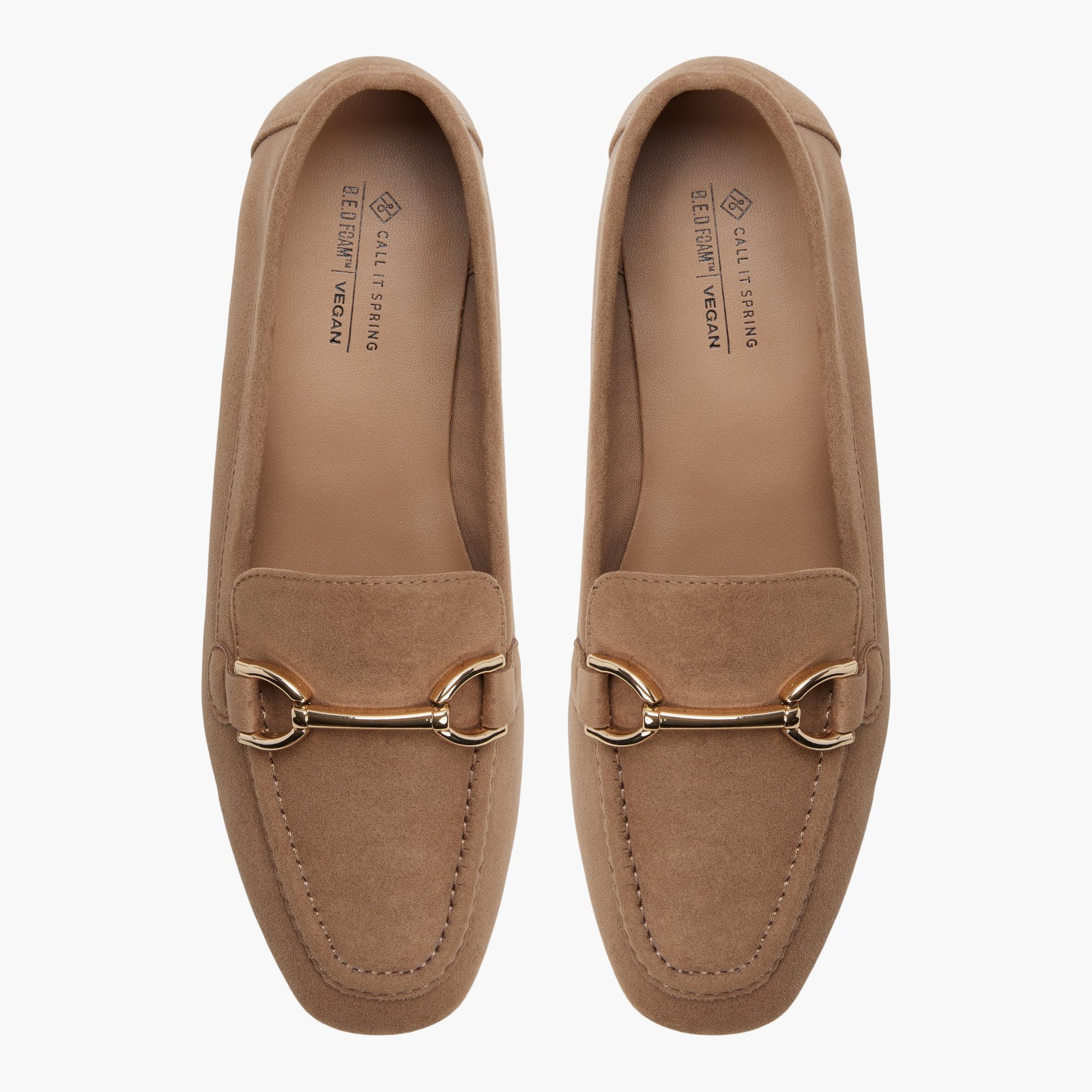 Top-down view of the Light brown Dorra Loafers
