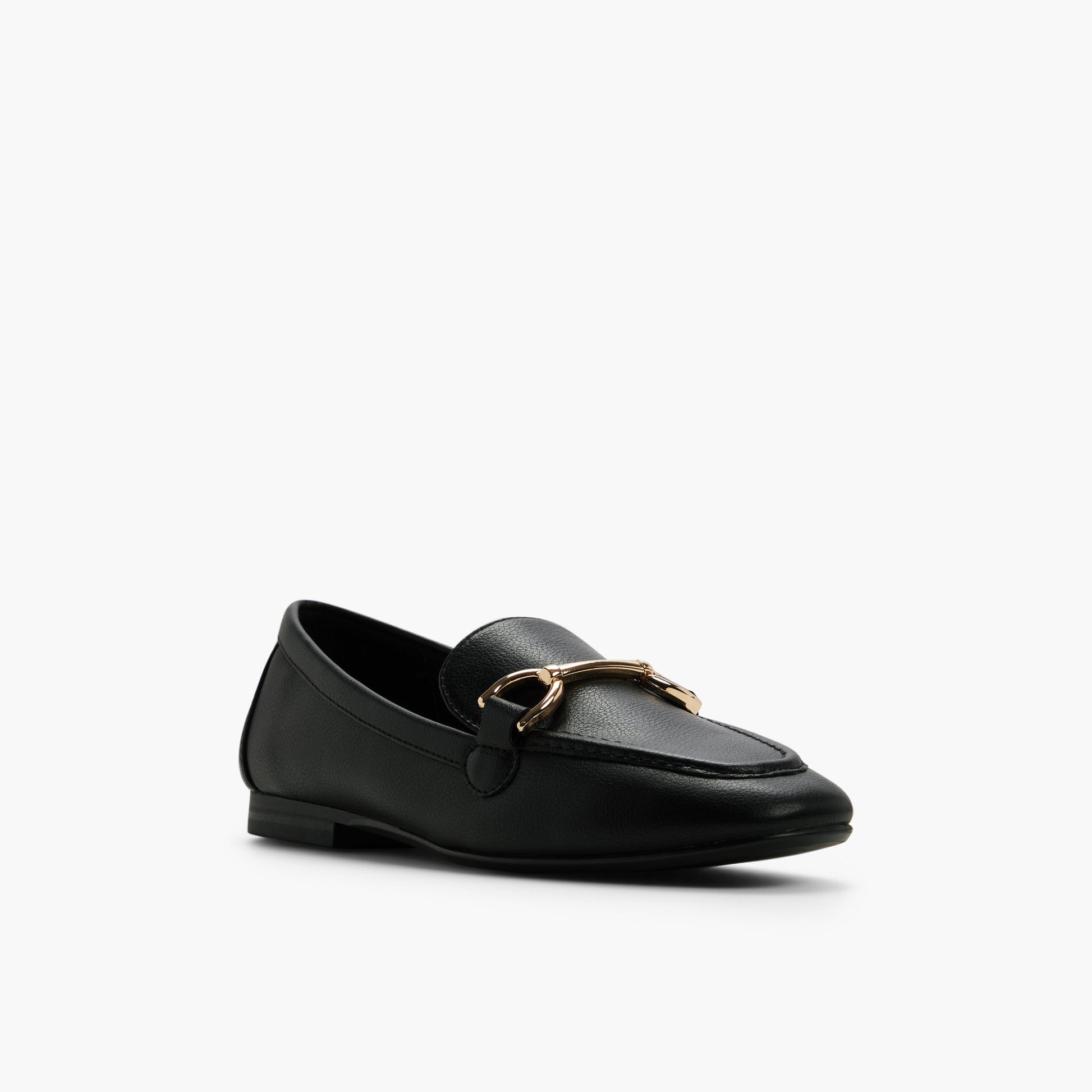 Three-quarter angle of Black Dorra Loafers's front side