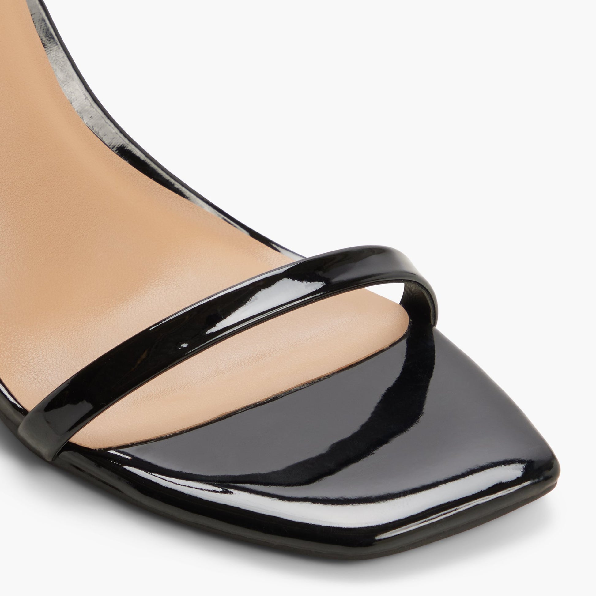 Close-up of the Black Leyyla Heeled Sandals