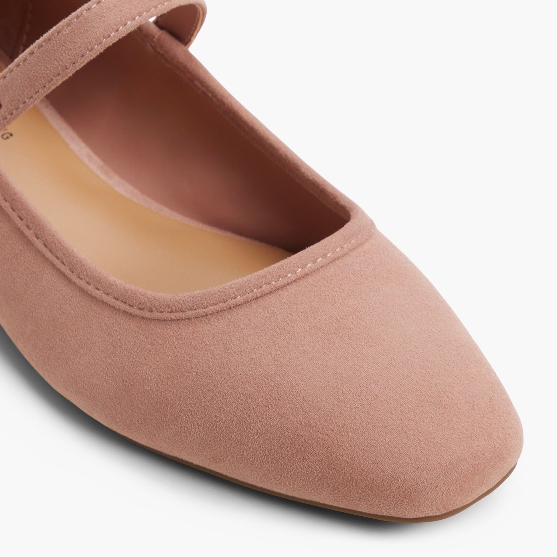 Close-up of the Medium pink Janeyy Mary Jane ballerinas