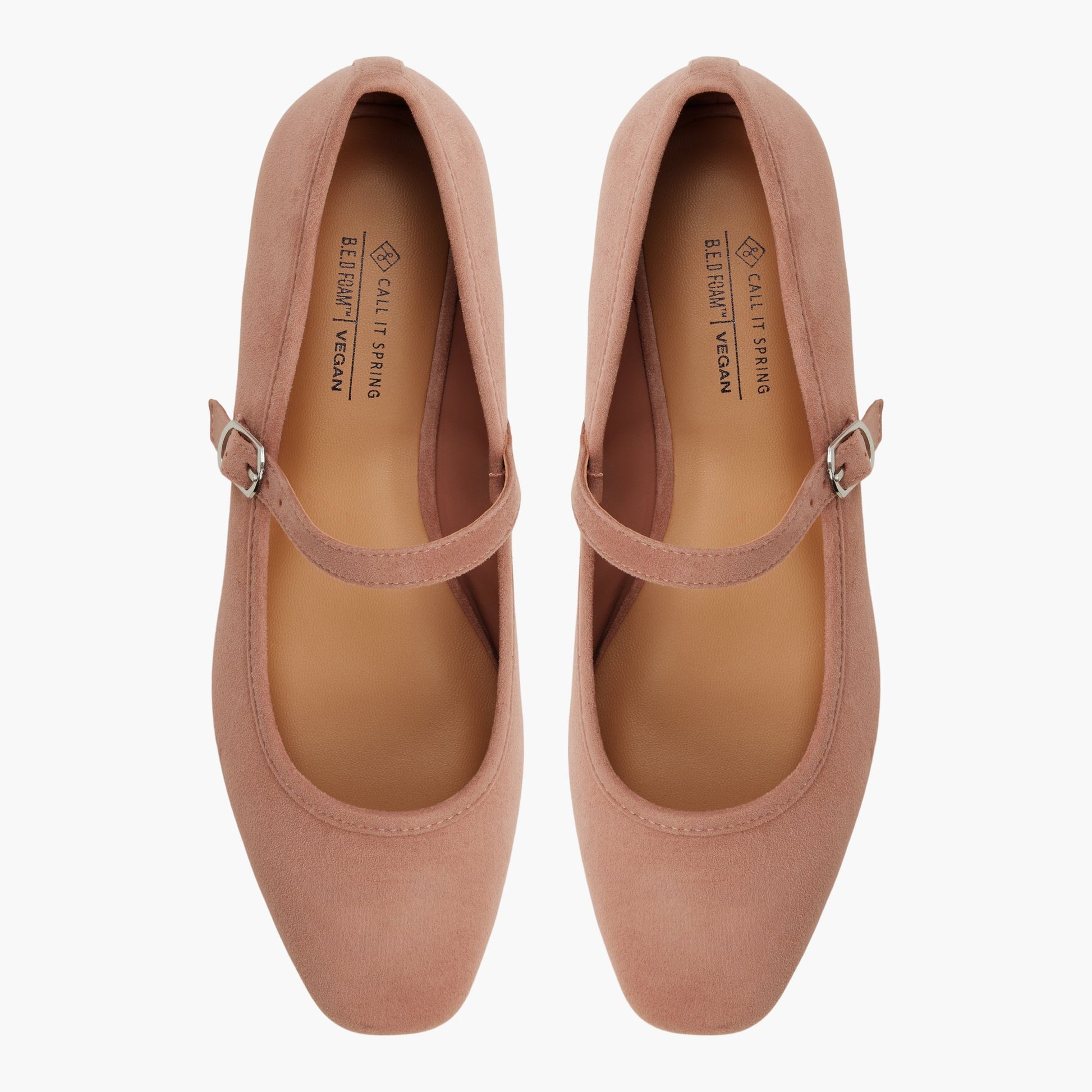 Top-down view of the Medium pink Janeyy Mary Jane ballerinas