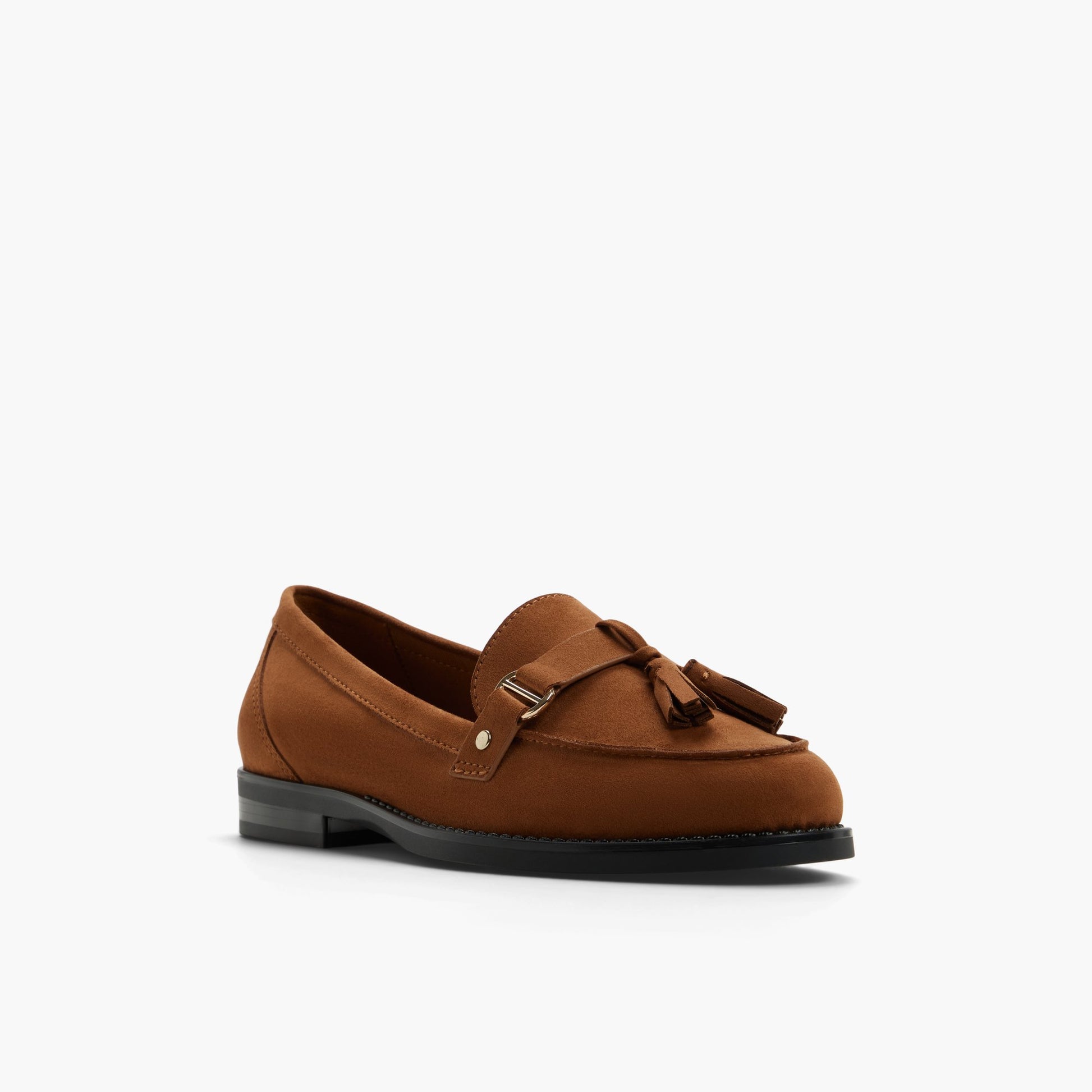 Three-quarter angle of Cognac Attina Loafers's front side