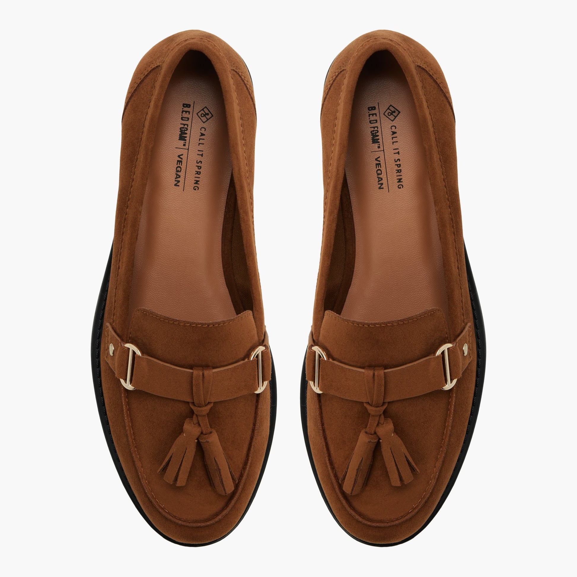 Top-down view of the Cognac Attina Loafers