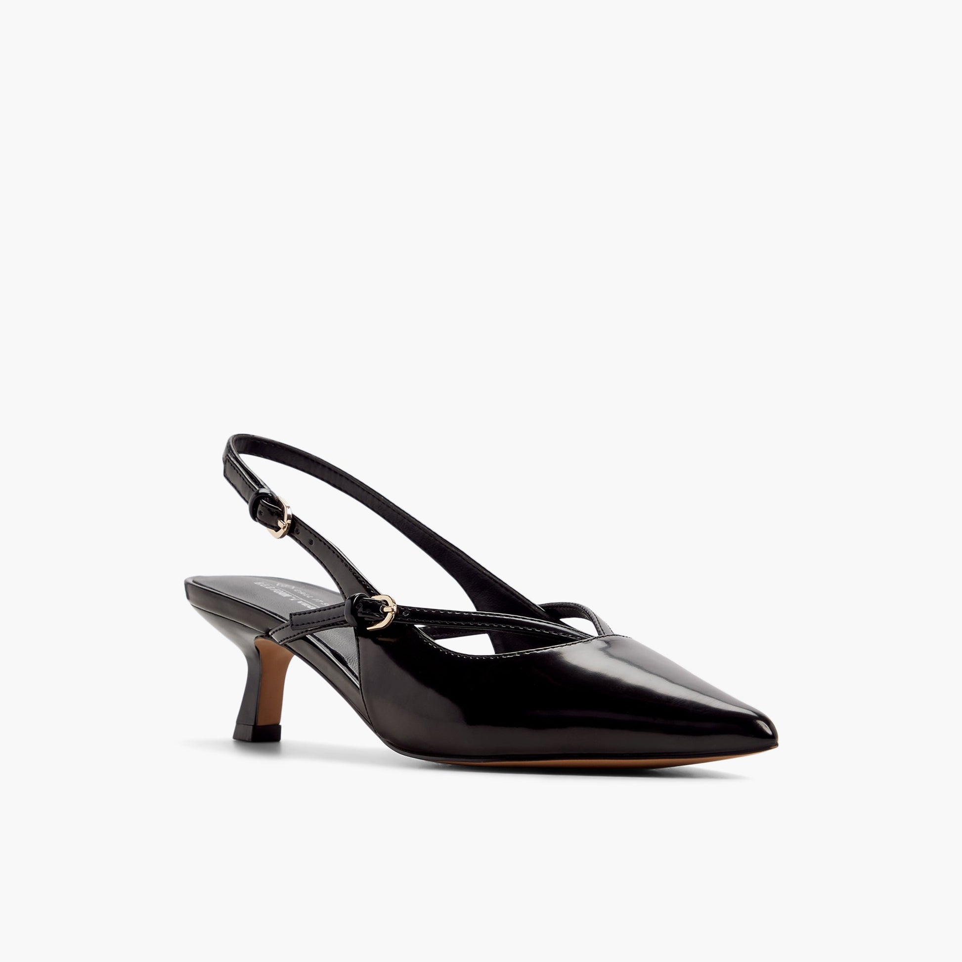 Test FR:Three-quarter angle of Noir Ameelia Talons chaton à bride arrière's front side