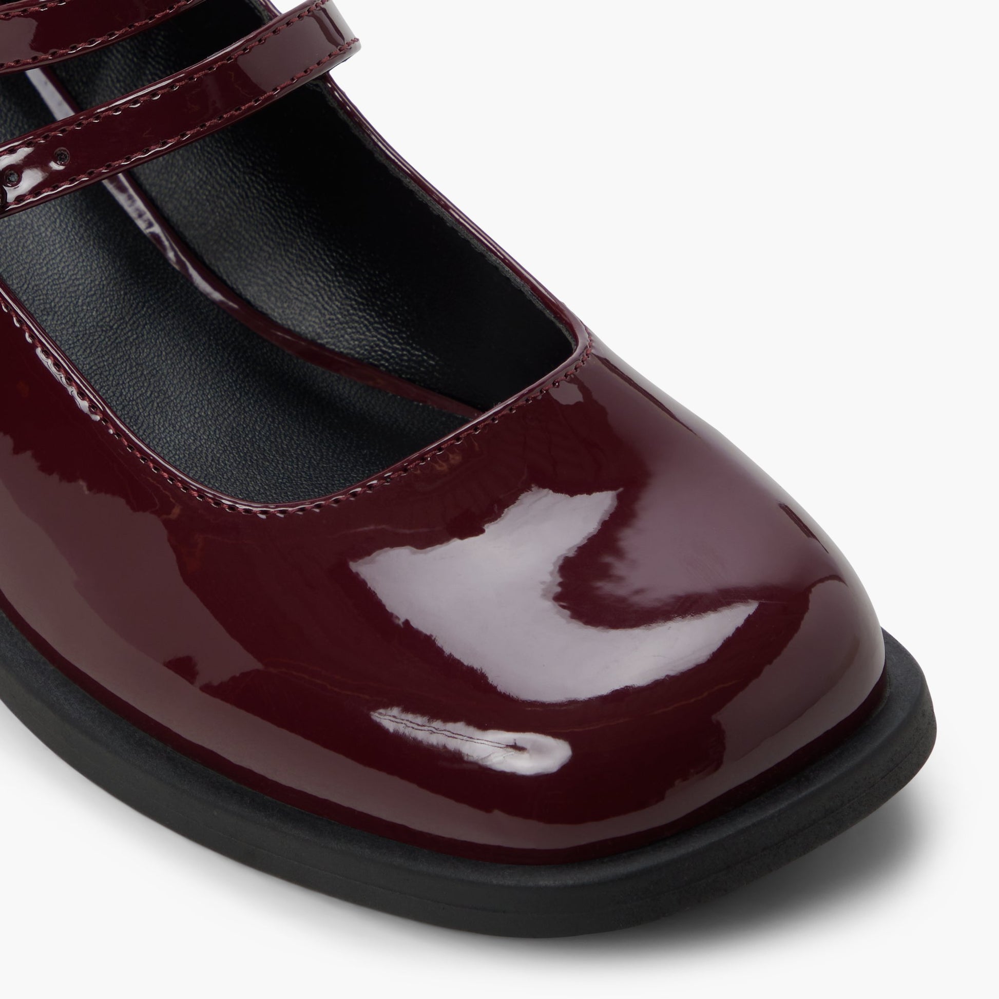 Close-up of the Bordo Judie Mary-Janes