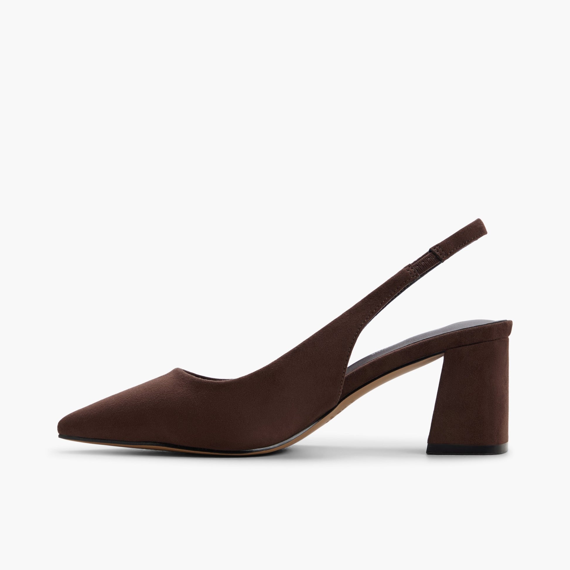 Test FR:Side view of Marron Foncé Evelyynn Talons à bride arrière