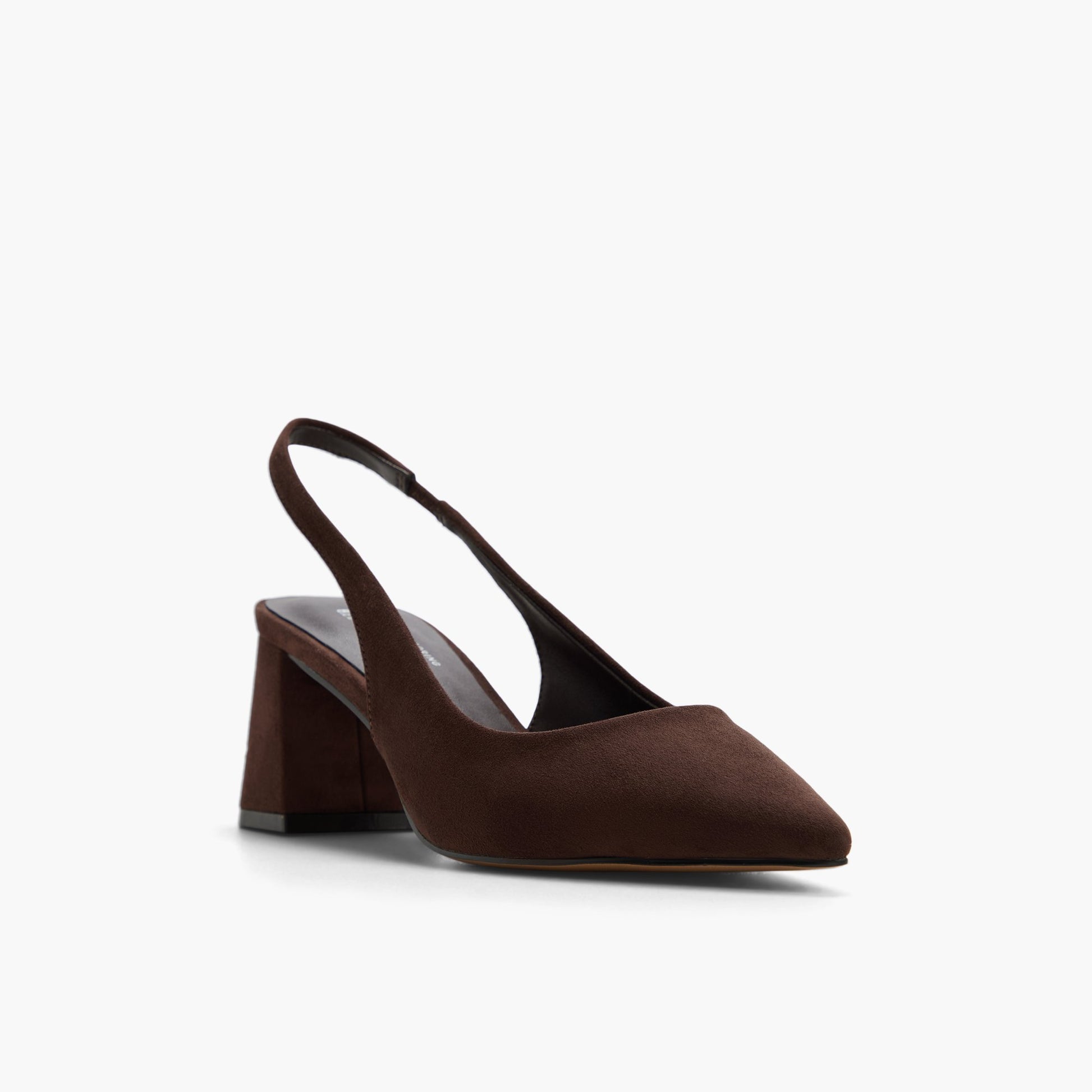 Test FR:Three-quarter angle of Marron Foncé Evelyynn Talons à bride arrière's front side