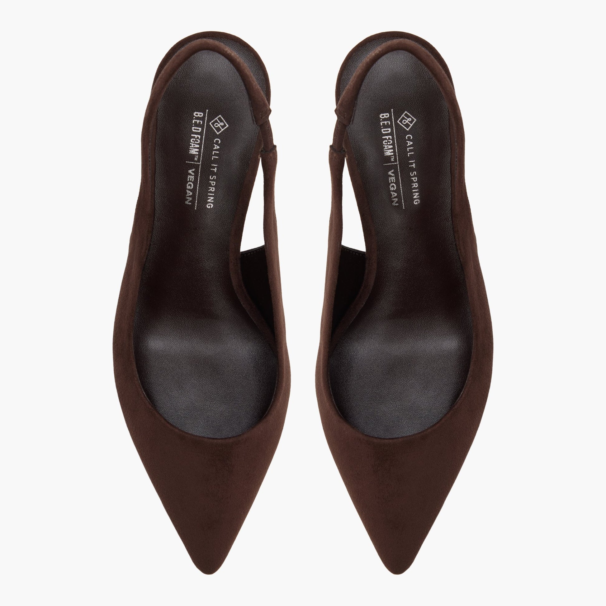 Test FR:Top-down view of the Marron Foncé Evelyynn Talons à bride arrière