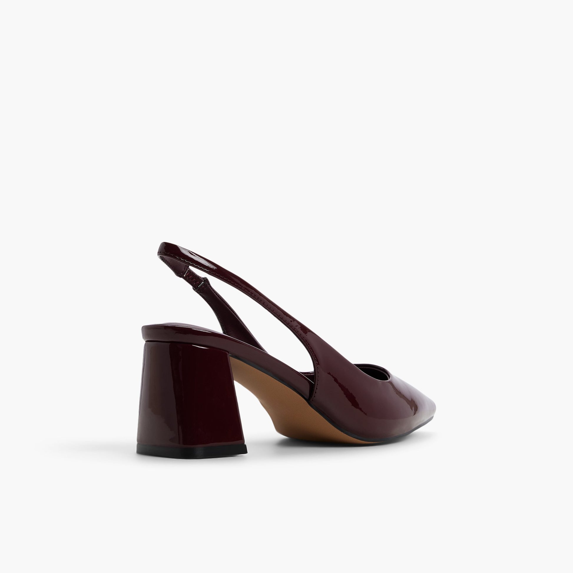 Three-quarter angle of Bordo Evelyynn Slingback Heels's back side