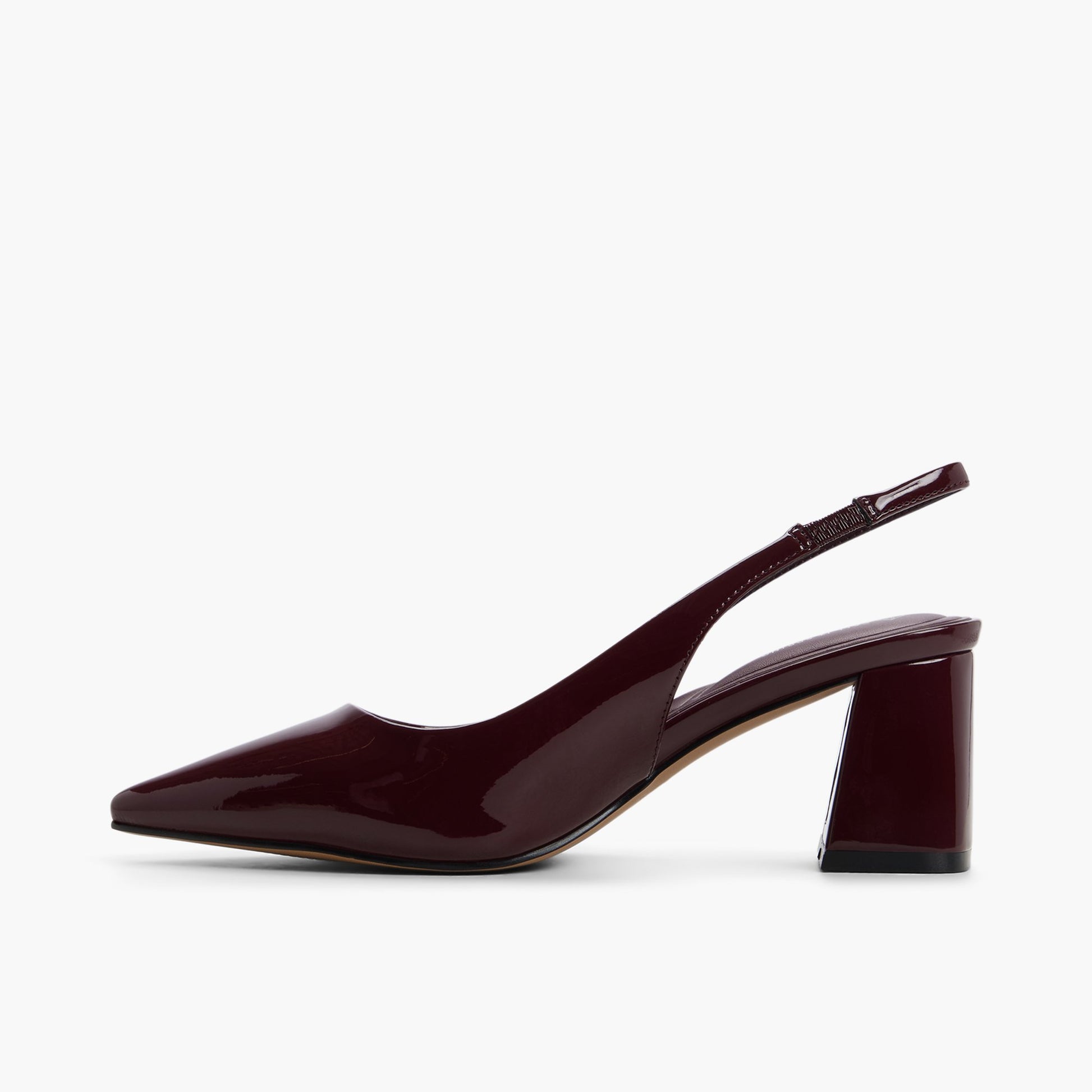 Side view of Bordo Evelyynn Slingback Heels