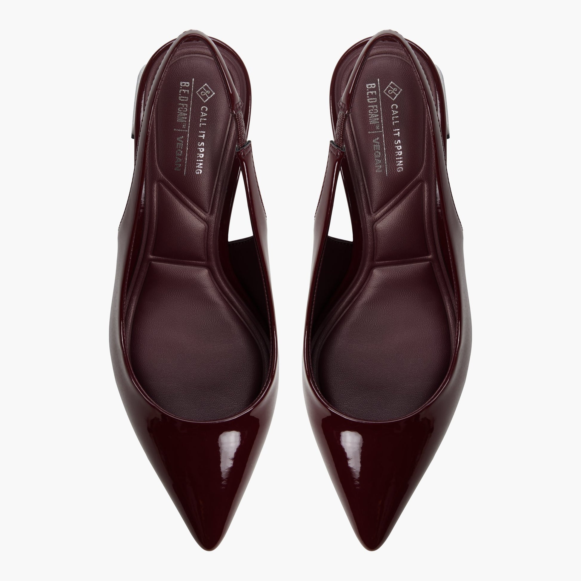 Top-down view of the Bordo Evelyynn Slingback Heels