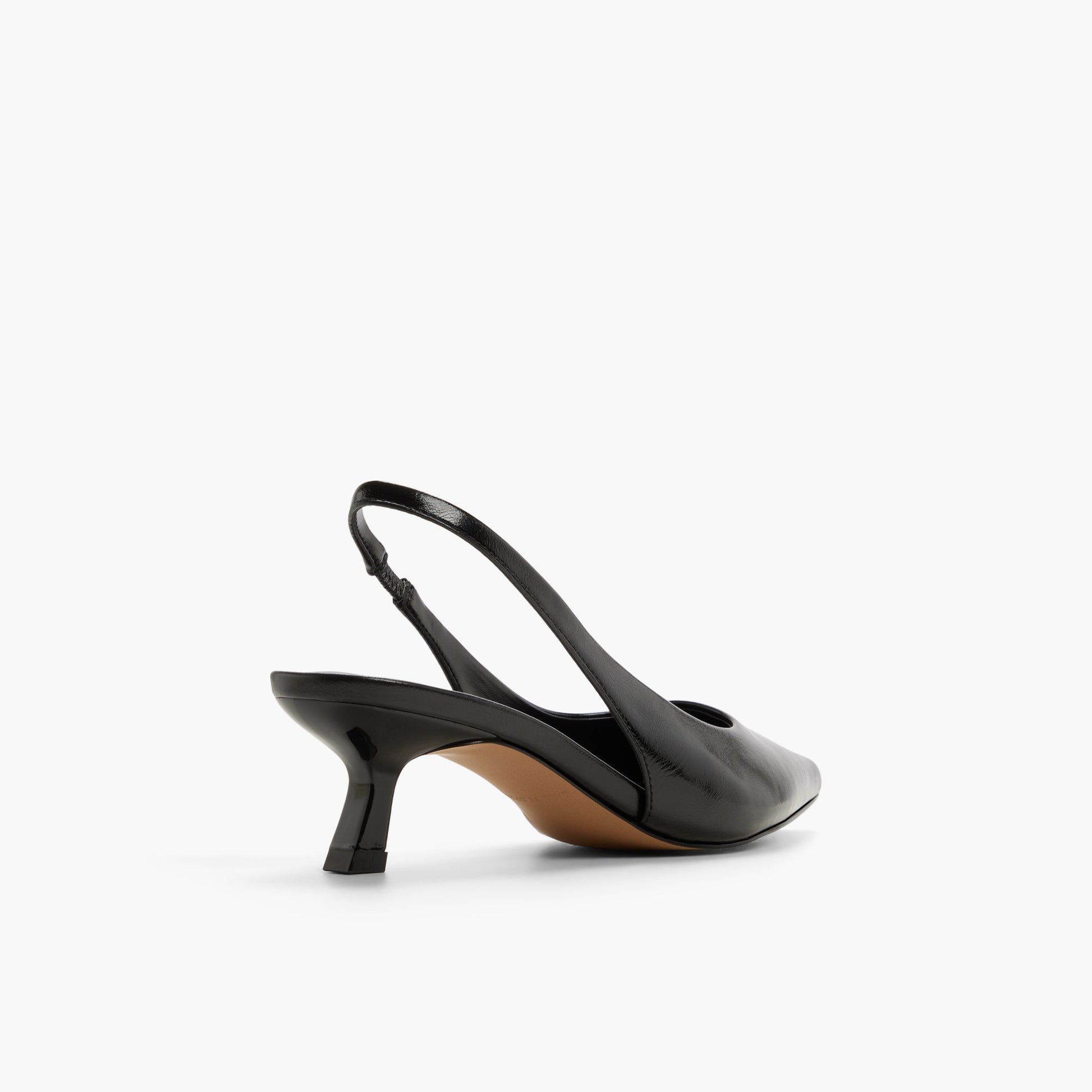 Three-quarter angle of Other black Dariahh Slingback Kitten Heels's back side